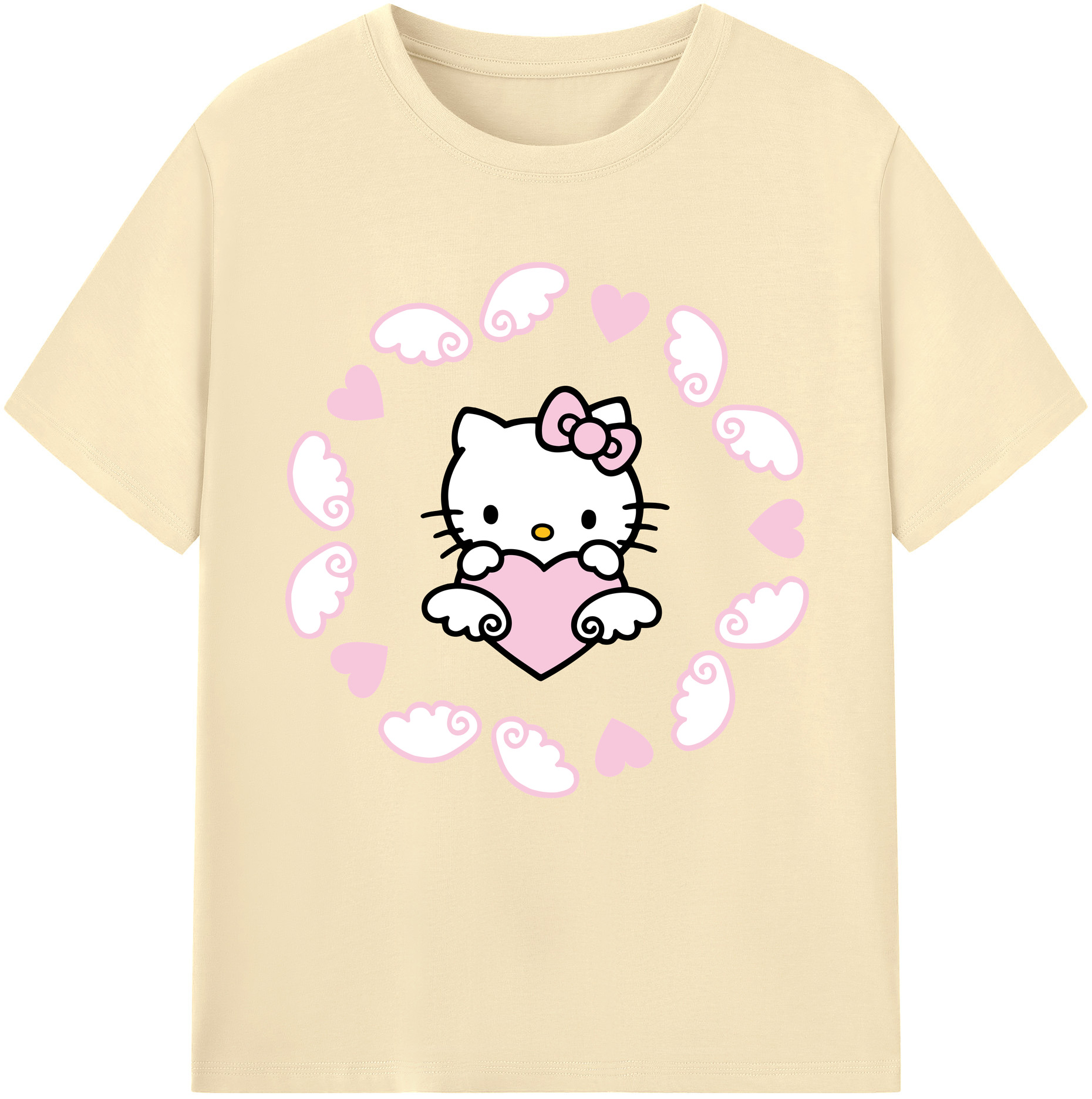 （画像用） Hello Kitty ハローキティ 綿100％半袖Tシャツ（フロントプリント）