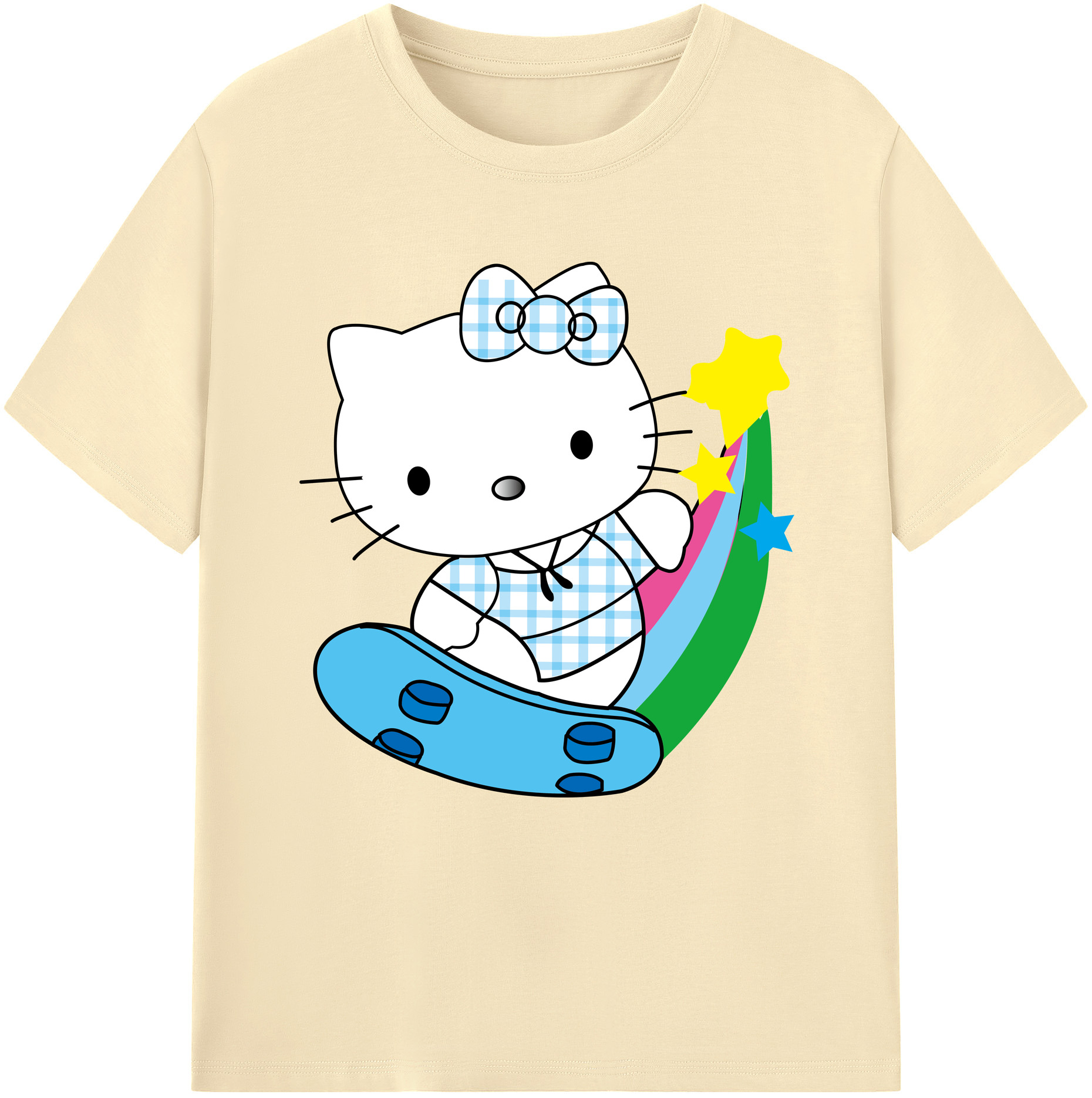 （画像用） Hello Kitty ハローキティ 綿100％半袖Tシャツ（フロントプリント）