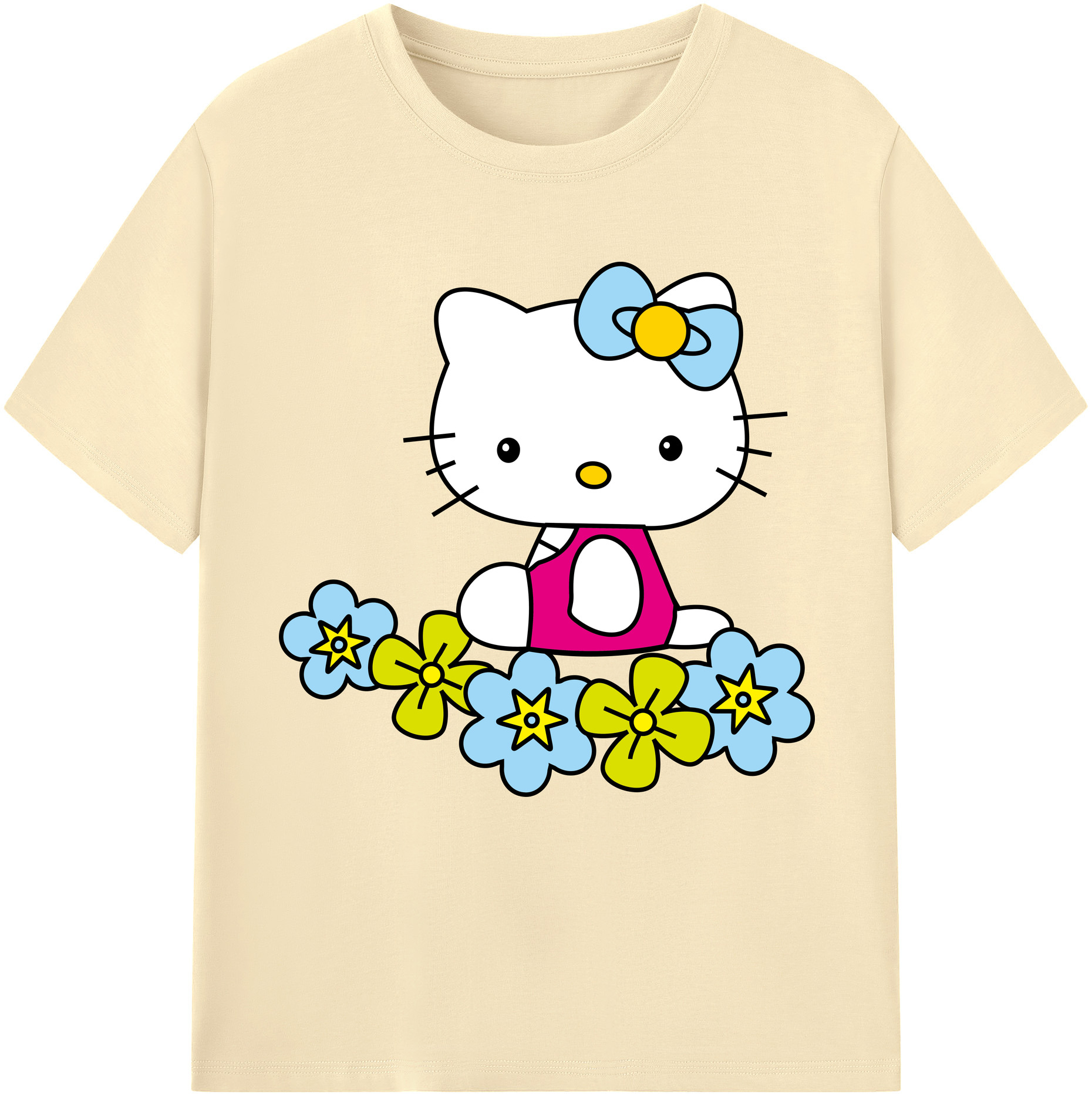 （画像用） Hello Kitty ハローキティ 綿100％半袖Tシャツ（フロントプリント）