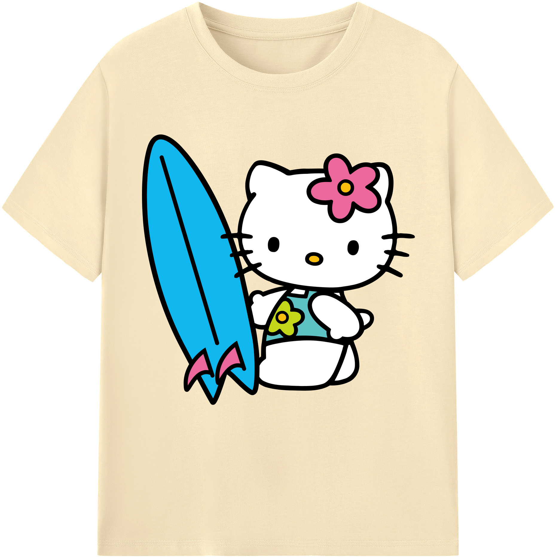 （画像用） Hello Kitty ハローキティ 綿100％半袖Tシャツ（フロントプリント）