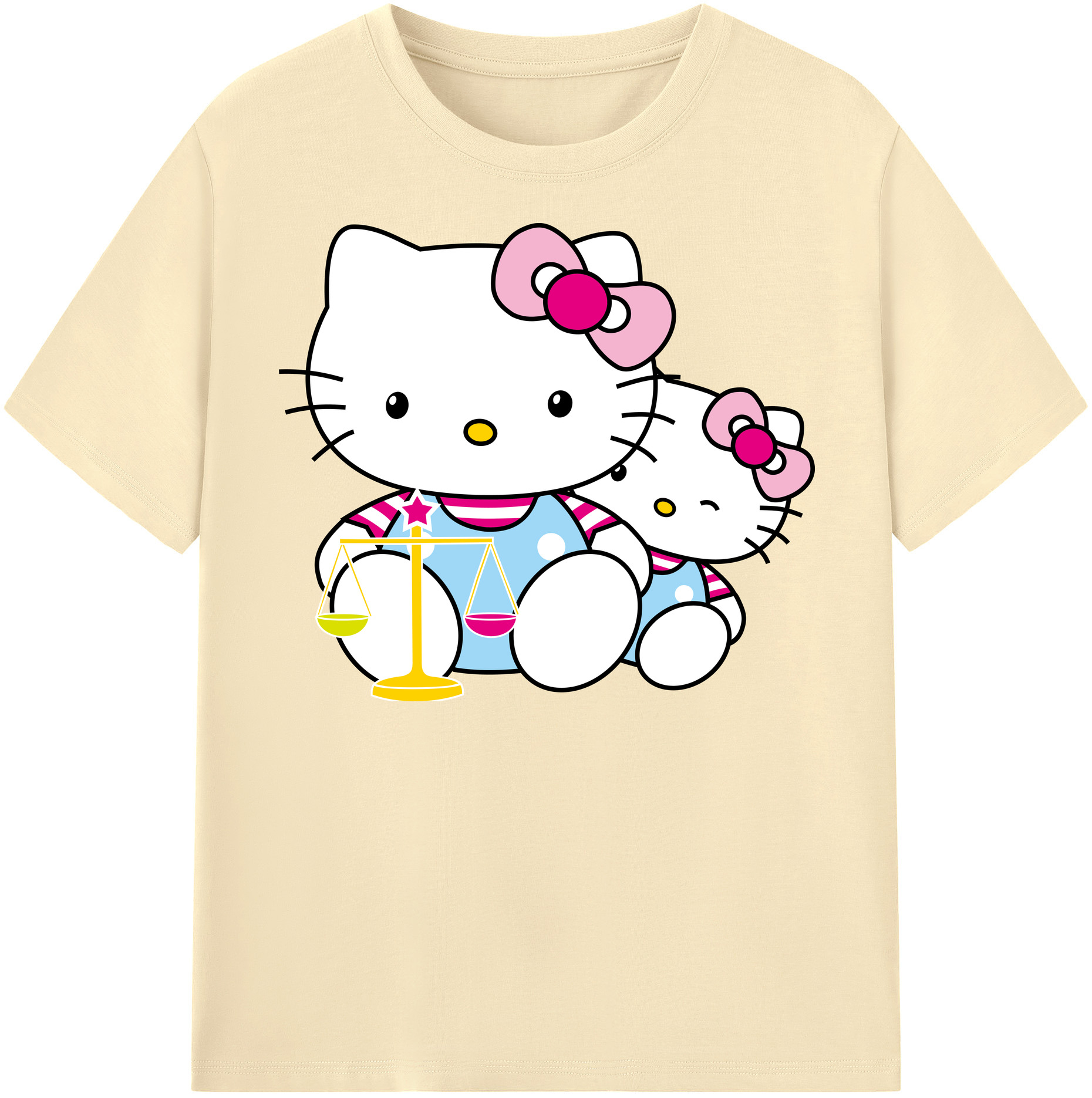 （画像用） Hello Kitty ハローキティ 綿100％半袖Tシャツ（フロントプリント）