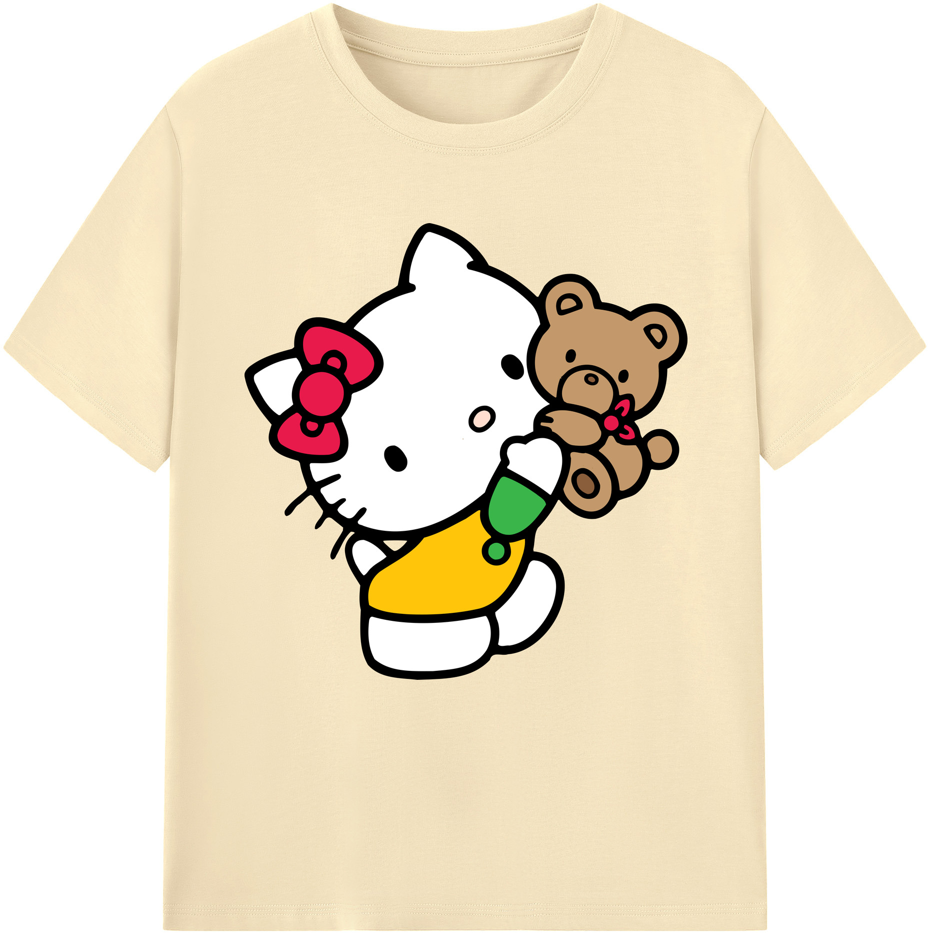 （画像用） Hello Kitty ハローキティ 綿100％半袖Tシャツ（フロントプリント）