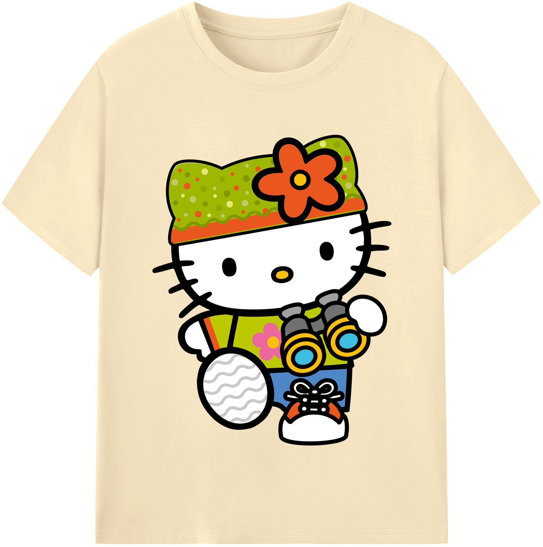 （画像用） Hello Kitty ハローキティ 綿100％半袖Tシャツ（フロントプリント）