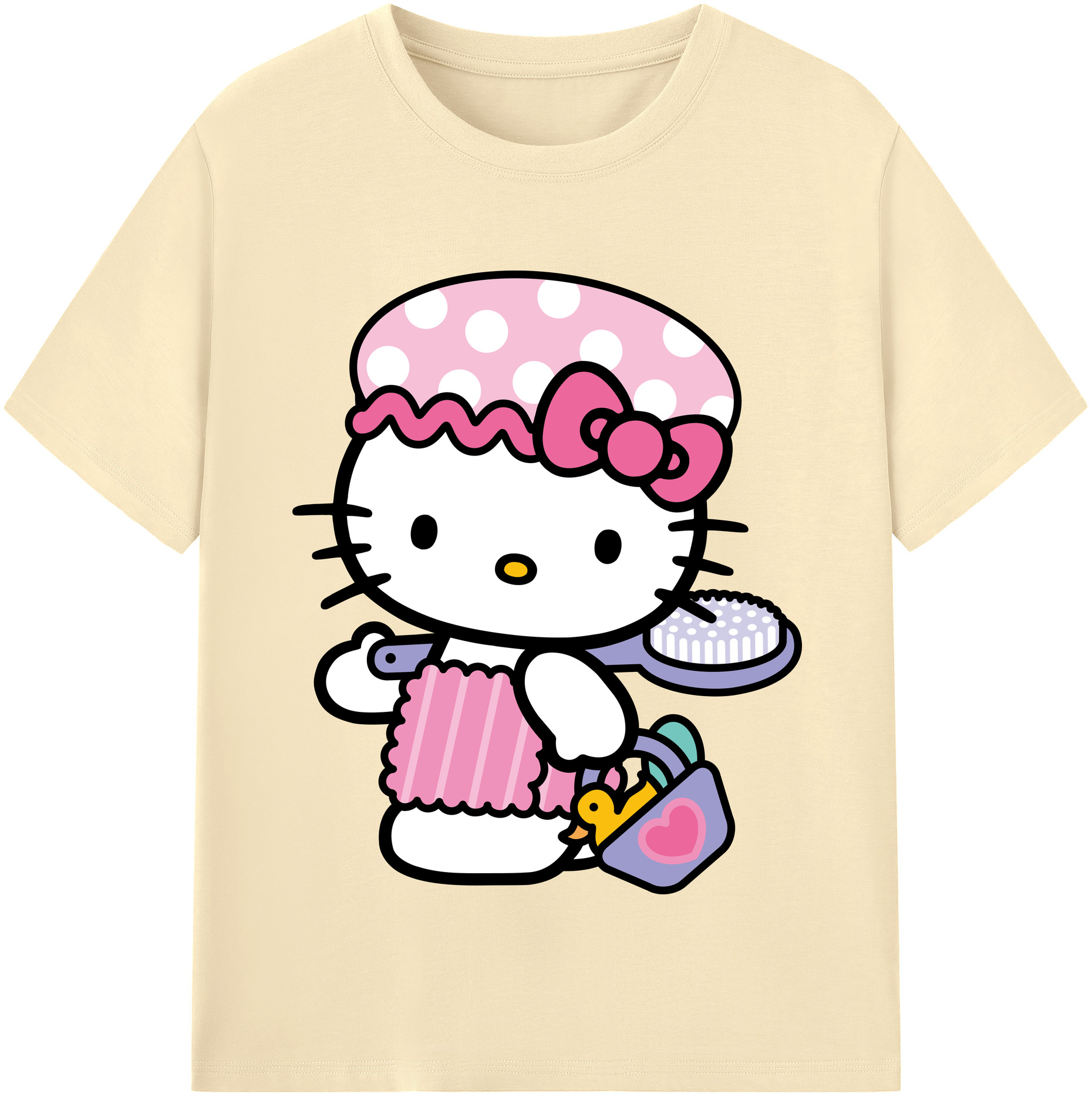 （画像用） Hello Kitty ハローキティ 綿100％半袖Tシャツ（フロントプリント）