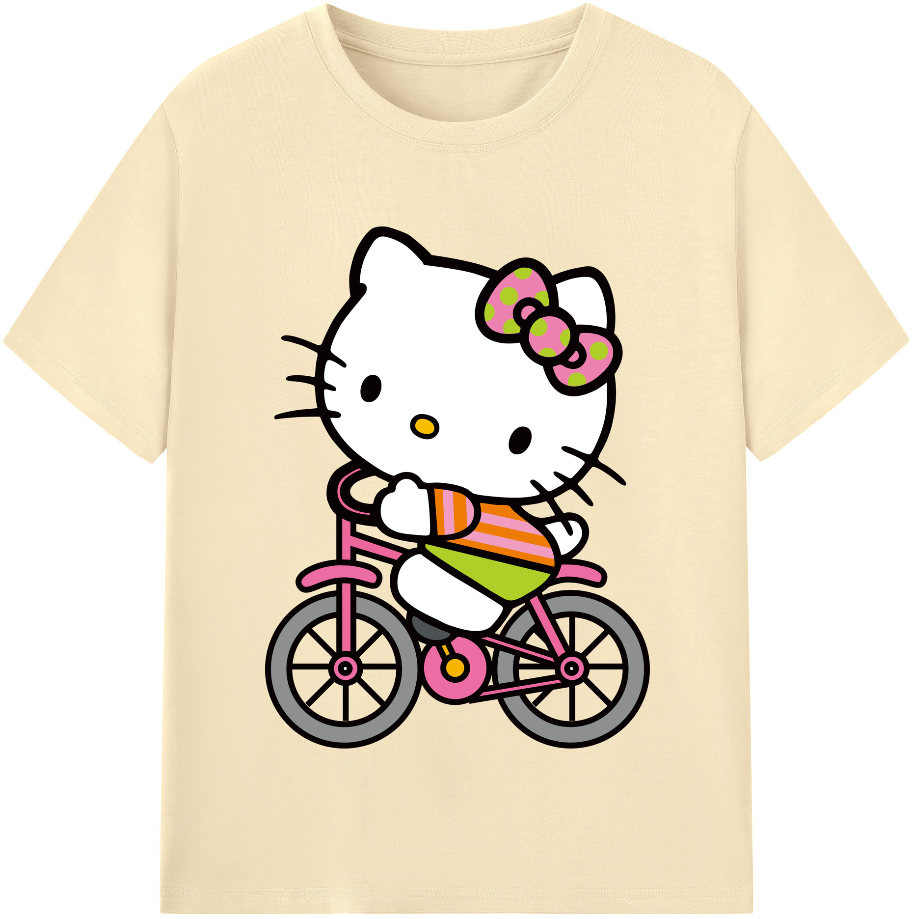 （画像用） Hello Kitty ハローキティ 綿100％半袖Tシャツ（フロントプリント）