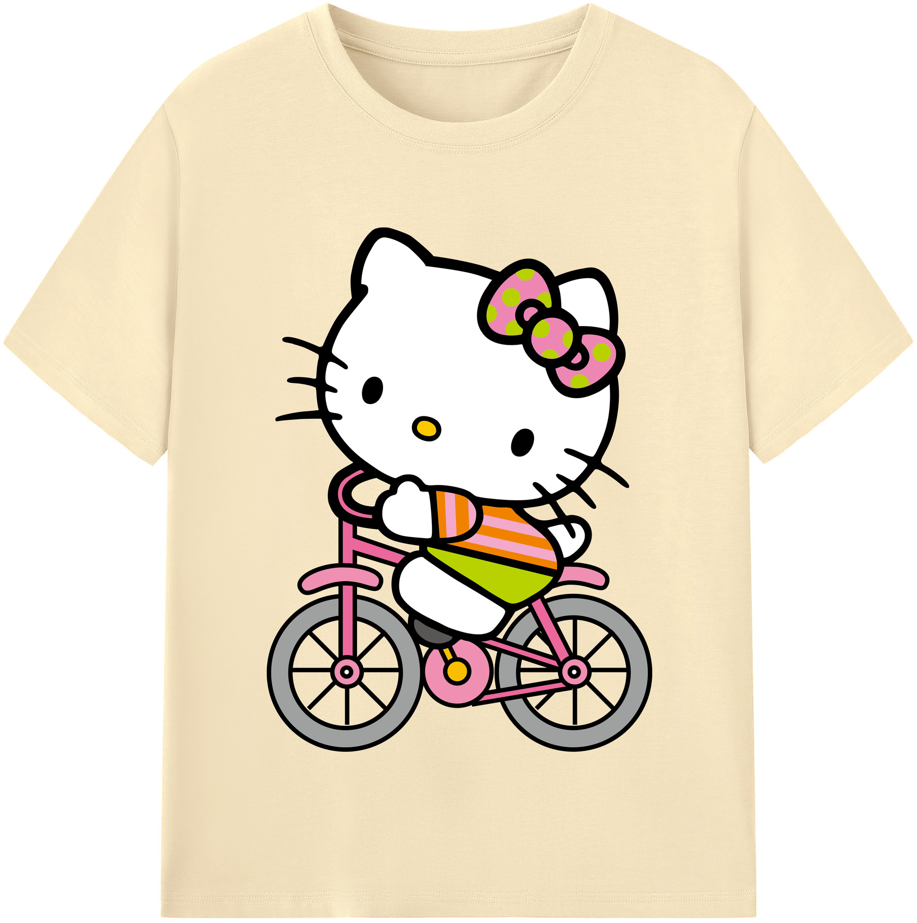 （画像用） Hello Kitty ハローキティ 綿100％半袖Tシャツ（フロントプリント）