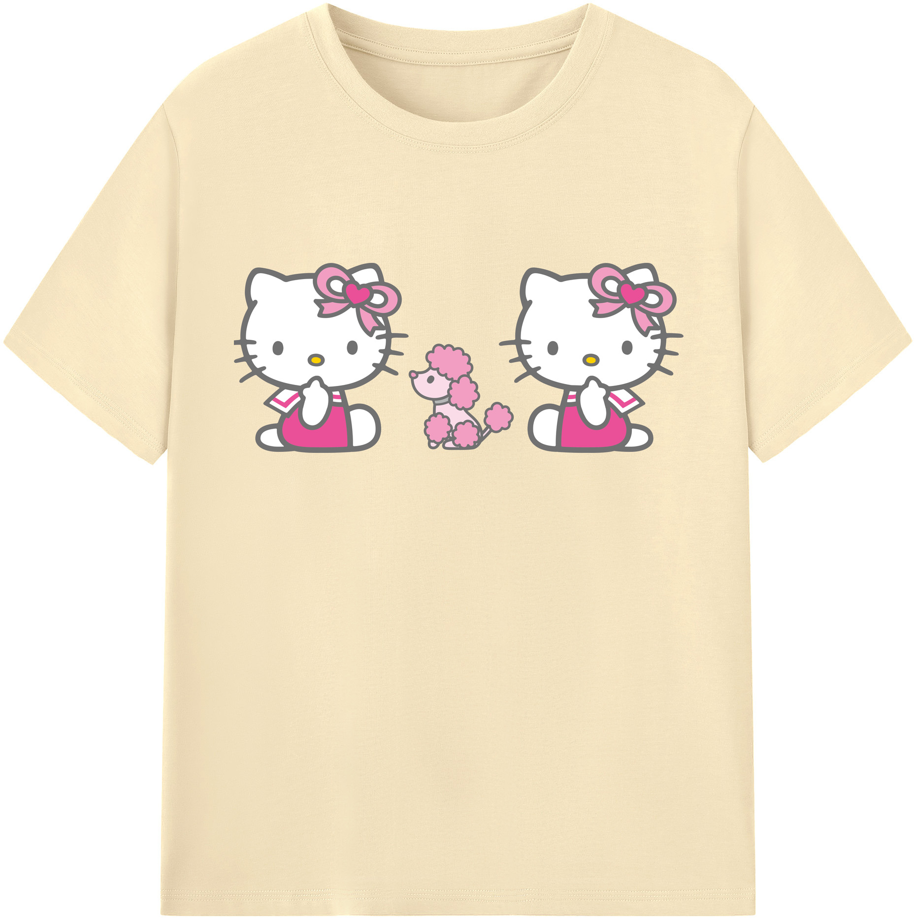 （画像用） Hello Kitty ハローキティ 綿100％半袖Tシャツ（フロントプリント）
