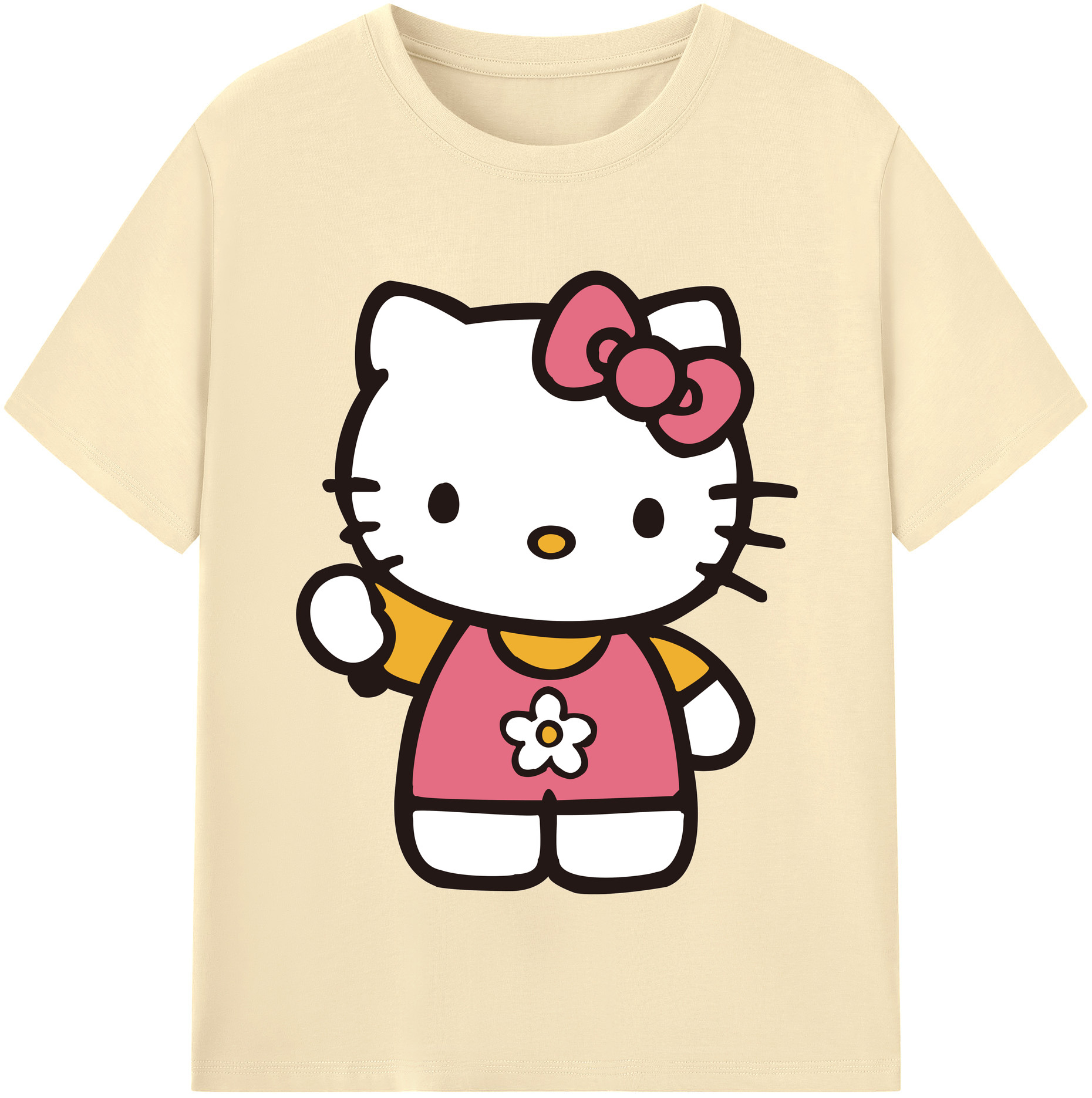 （画像用） Hello Kitty ハローキティ 綿100％半袖Tシャツ（フロントプリント）