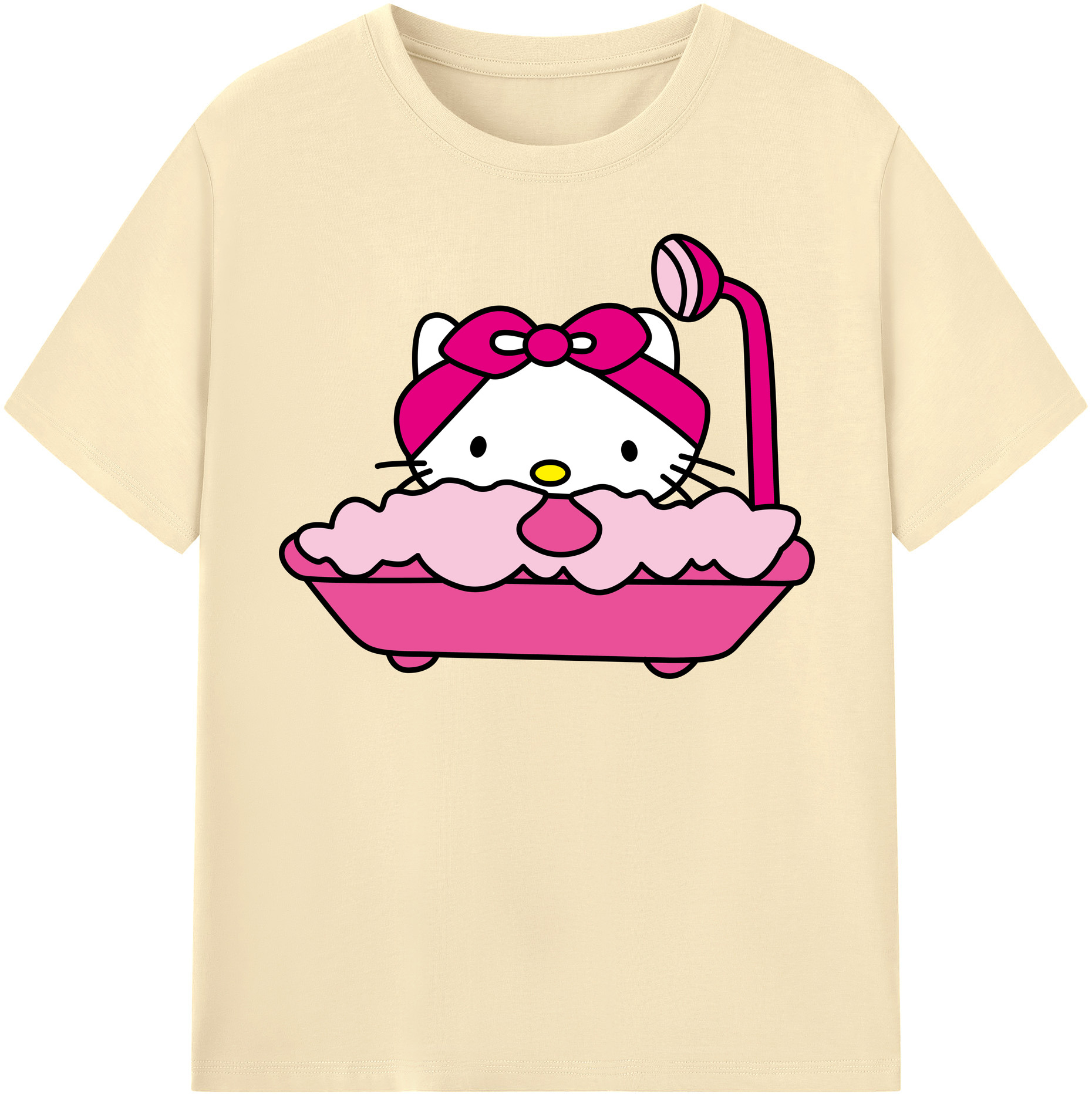 （画像用） Hello Kitty ハローキティ 綿100％半袖Tシャツ（フロントプリント）