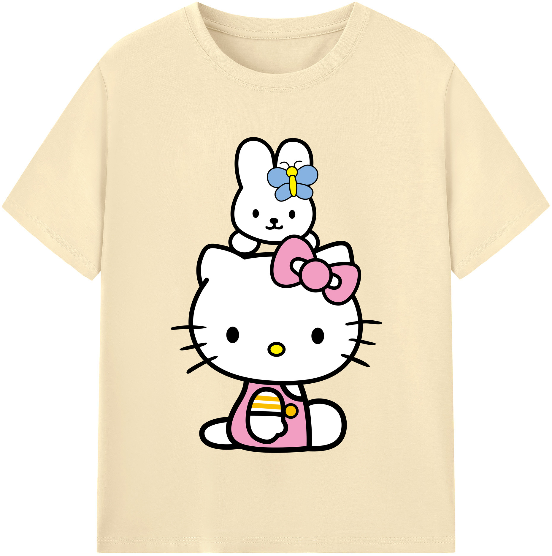 （画像用） Hello Kitty ハローキティ 綿100％半袖Tシャツ（フロントプリント）