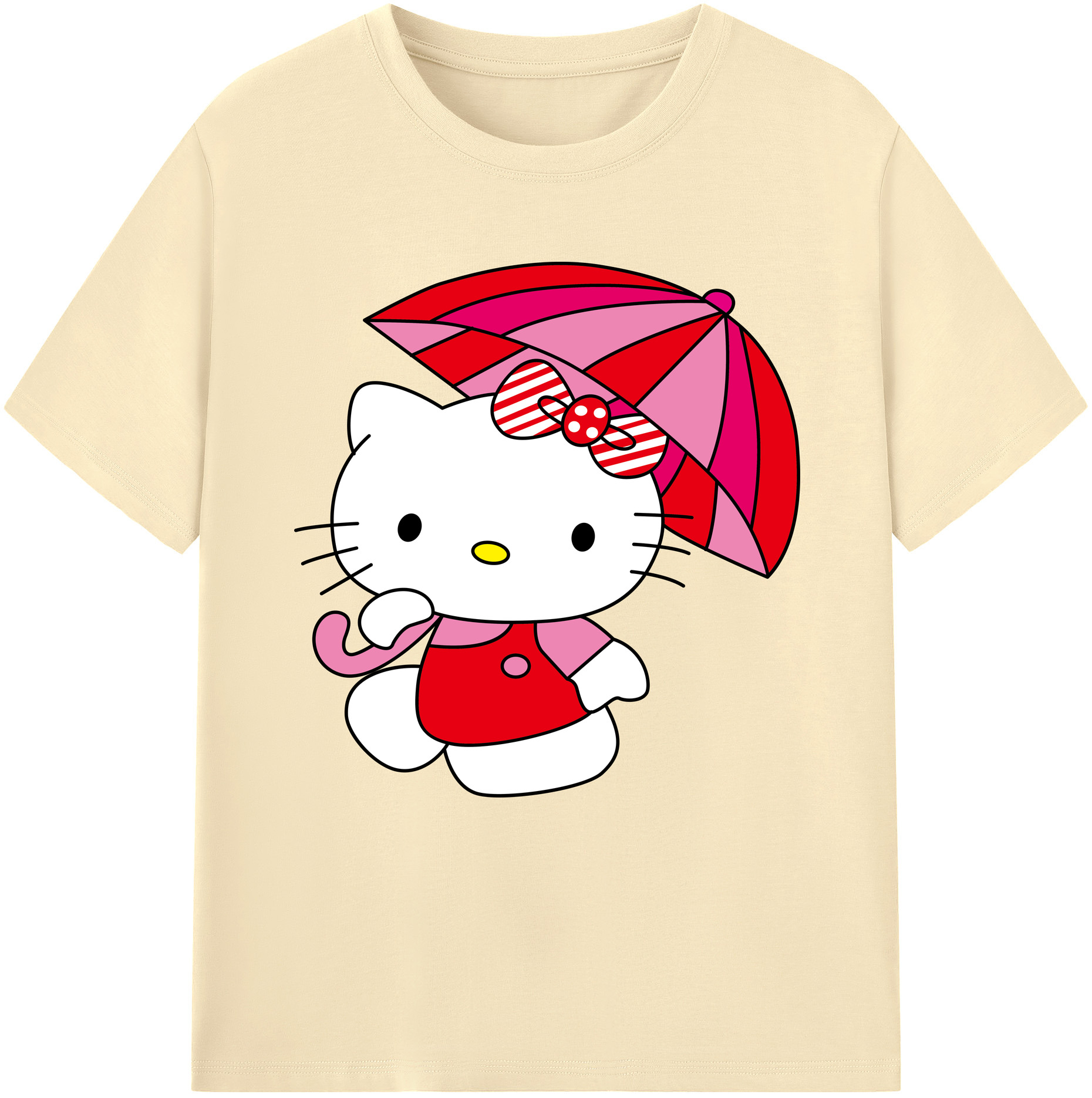 （画像用） Hello Kitty ハローキティ 綿100％半袖Tシャツ（フロントプリント）