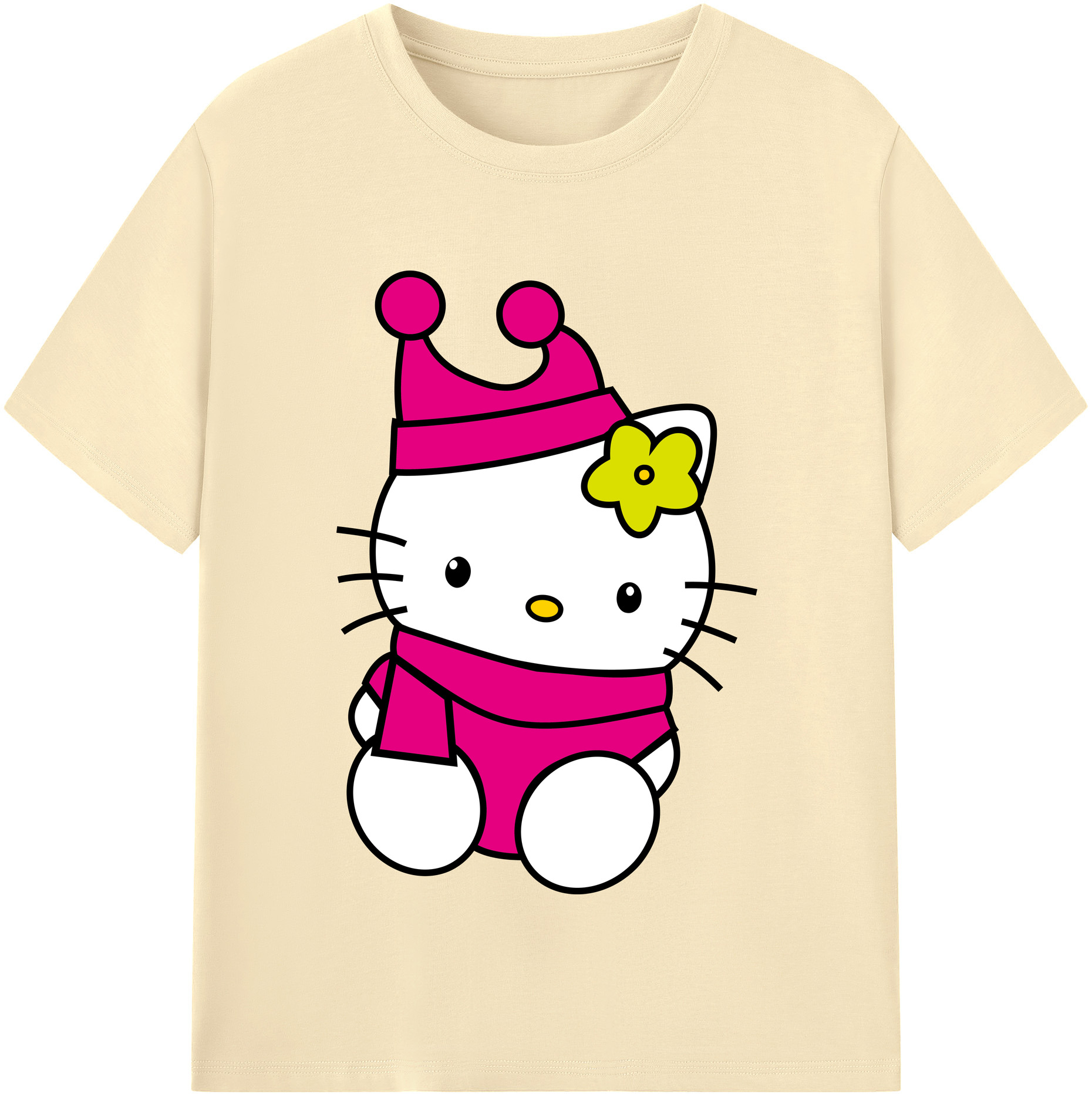 （画像用） Hello Kitty ハローキティ 綿100％半袖Tシャツ（フロントプリント）