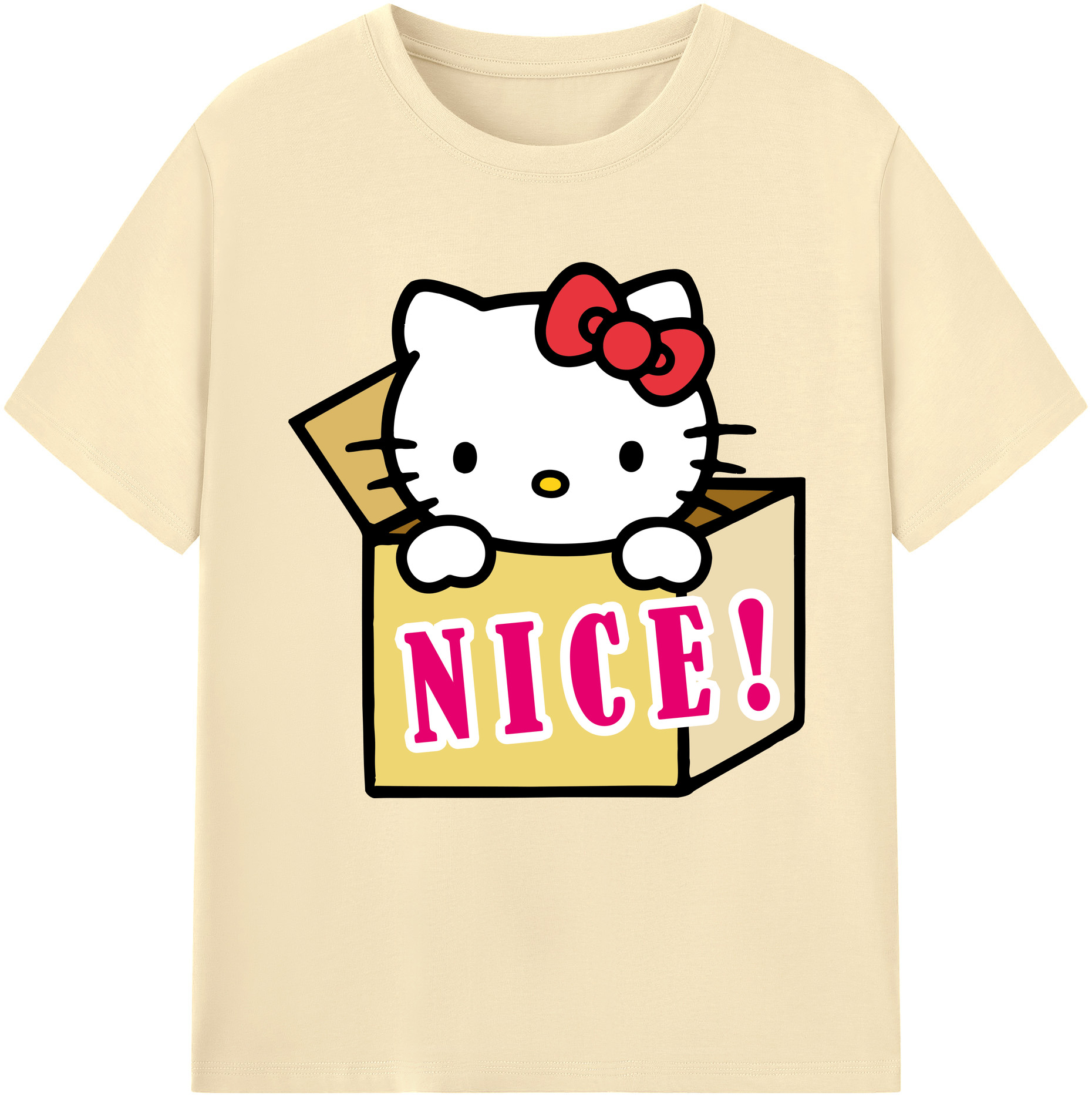 （画像用） Hello Kitty ハローキティ 綿100％半袖Tシャツ（フロントプリント）