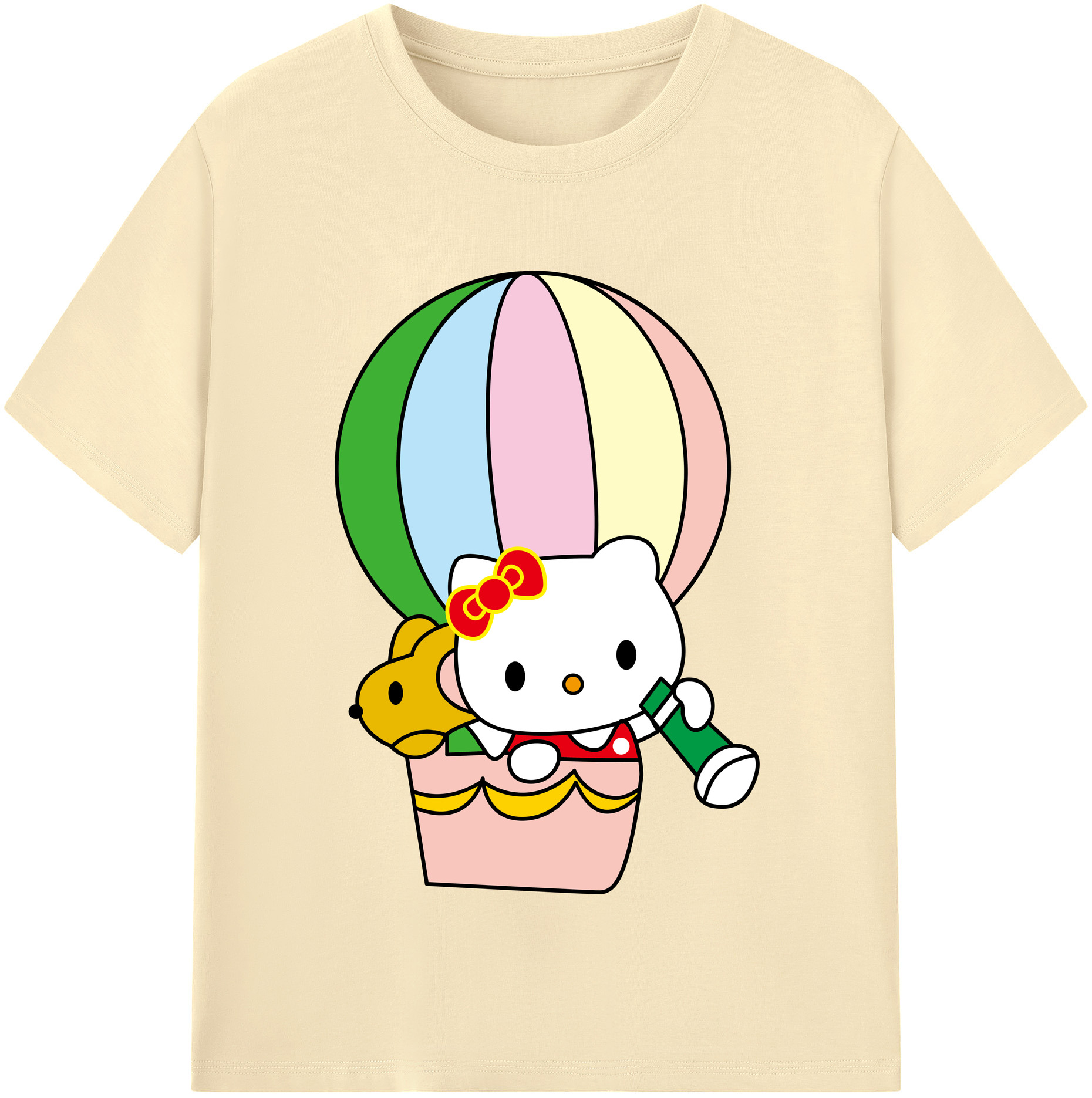 （画像用） Hello Kitty ハローキティ 綿100％半袖Tシャツ（フロントプリント）
