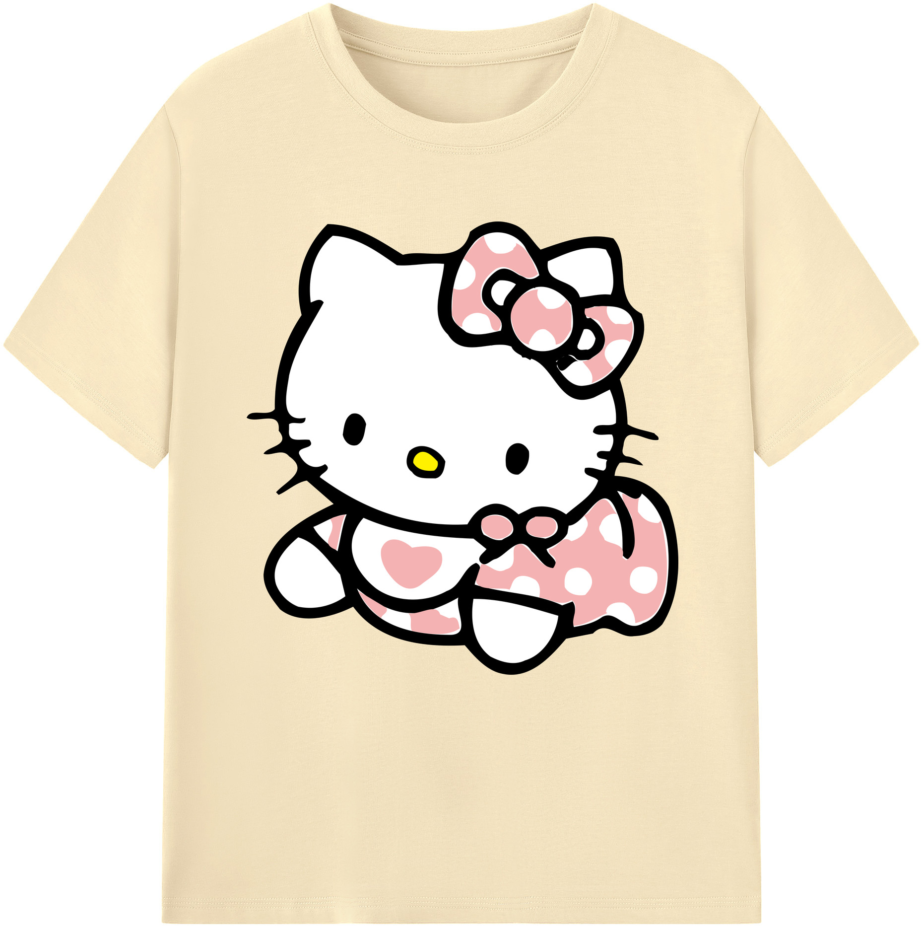 （画像用） Hello Kitty ハローキティ 綿100％半袖Tシャツ（フロントプリント）