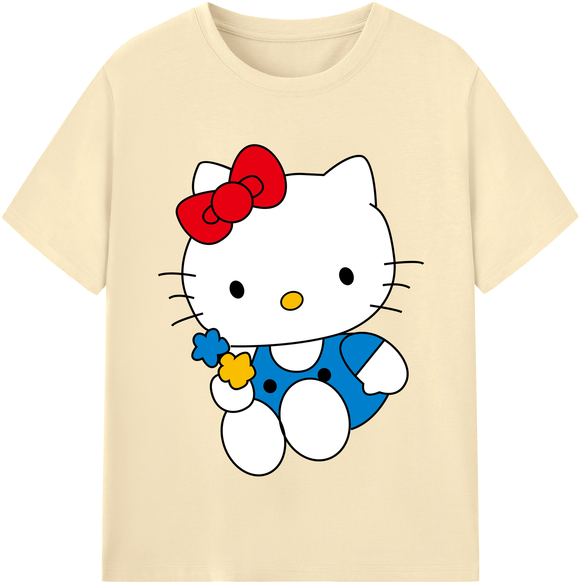 （画像用） Hello Kitty ハローキティ 綿100％半袖Tシャツ（フロントプリント）