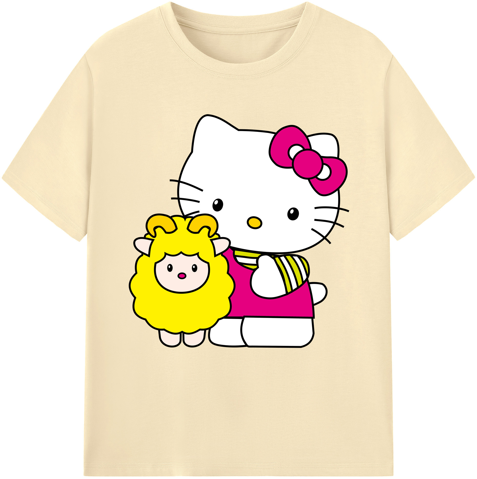 （画像用） Hello Kitty ハローキティ 綿100％半袖Tシャツ（フロントプリント）