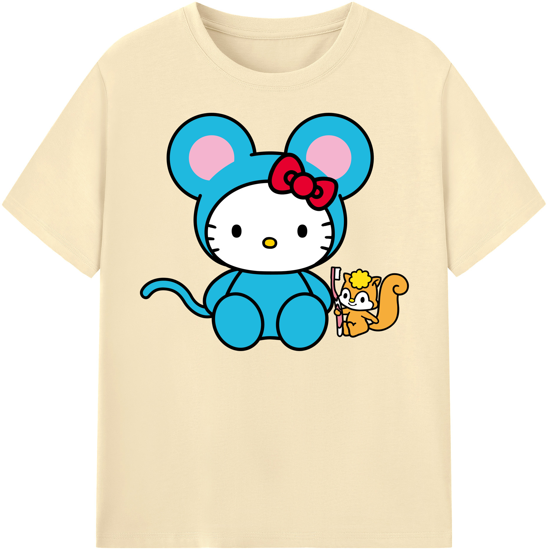 （画像用） Hello Kitty ハローキティ 綿100％半袖Tシャツ（フロントプリント）