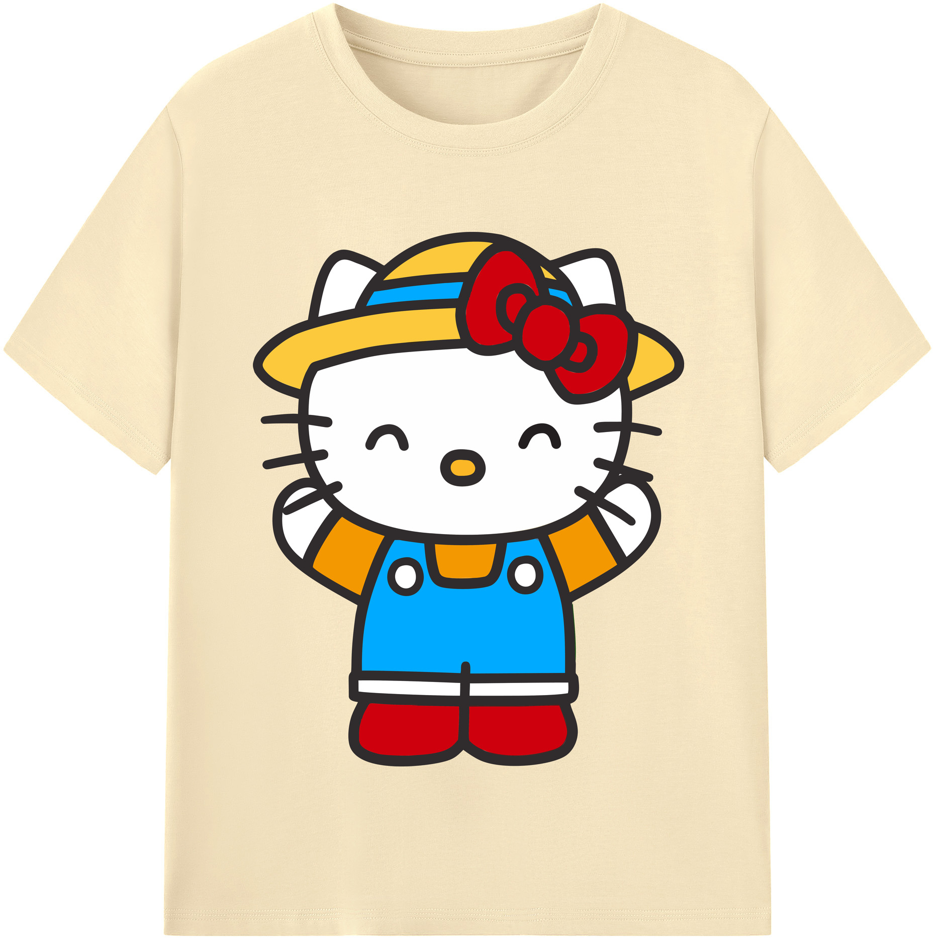 （画像用） Hello Kitty ハローキティ 綿100％半袖Tシャツ（フロントプリント）