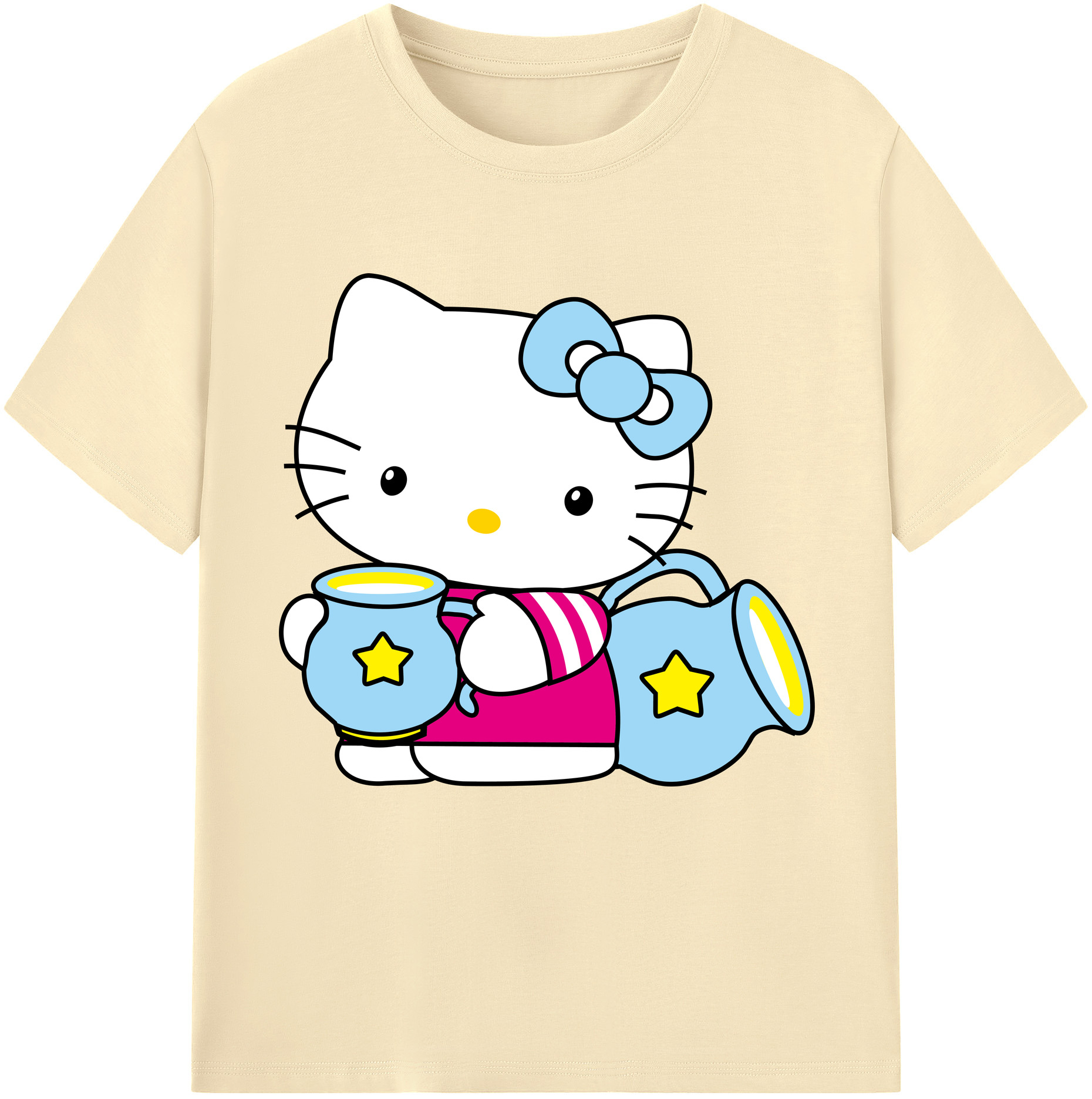 （画像用） Hello Kitty ハローキティ 綿100％半袖Tシャツ（フロントプリント）