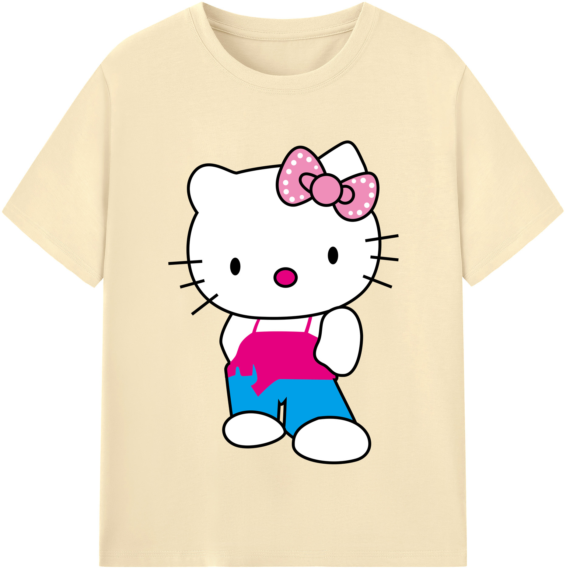（画像用） Hello Kitty ハローキティ 綿100％半袖Tシャツ（フロントプリント）