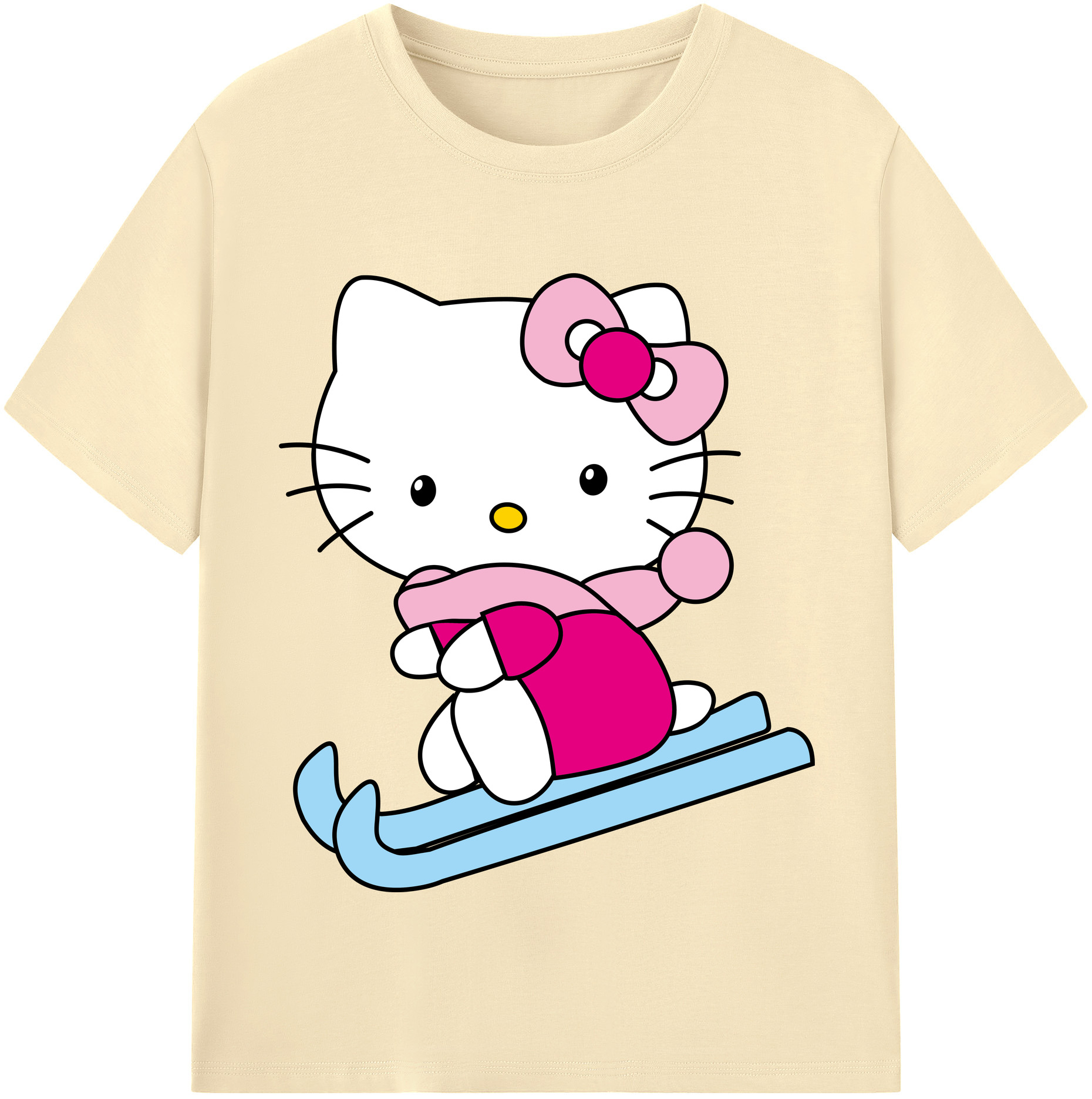 （画像用） Hello Kitty ハローキティ 綿100％半袖Tシャツ（フロントプリント）