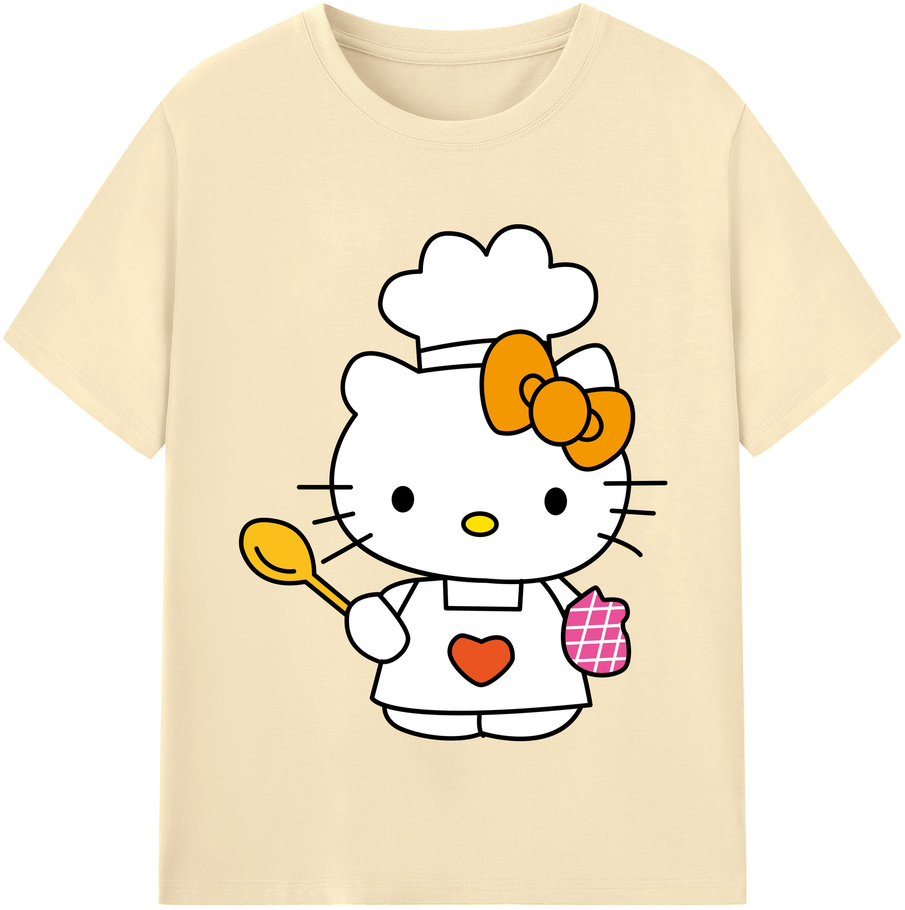 （画像用） Hello Kitty ハローキティ 綿100％半袖Tシャツ（フロントプリント）