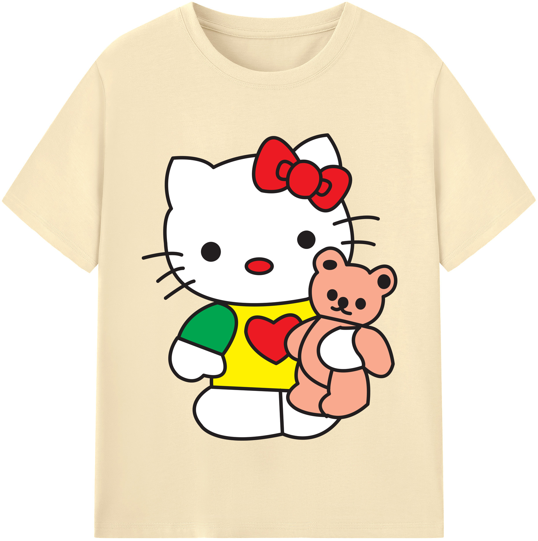 （画像用） Hello Kitty ハローキティ 綿100％半袖Tシャツ（フロントプリント）