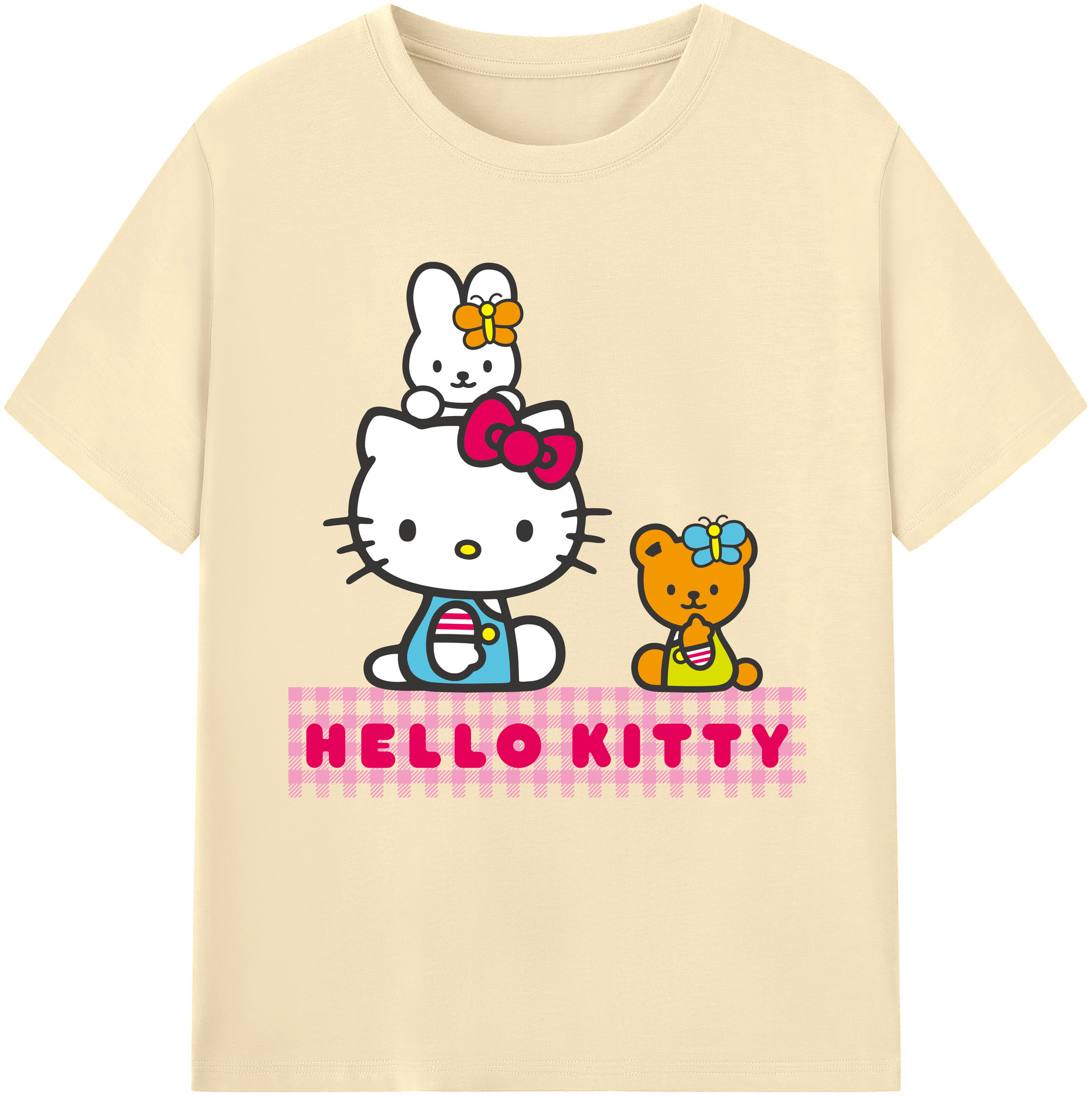 （画像用） Hello Kitty ハローキティ 綿100％半袖Tシャツ（フロントプリント）