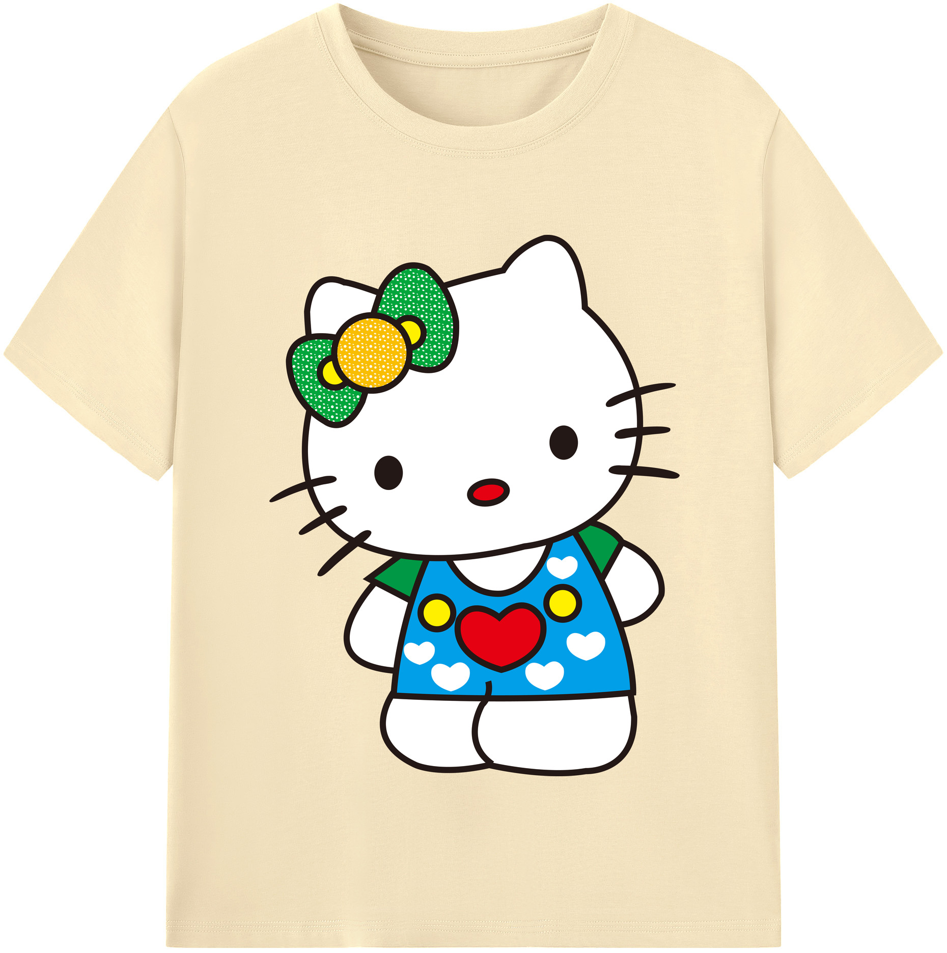 （画像用） Hello Kitty ハローキティ 綿100％半袖Tシャツ（フロントプリント）
