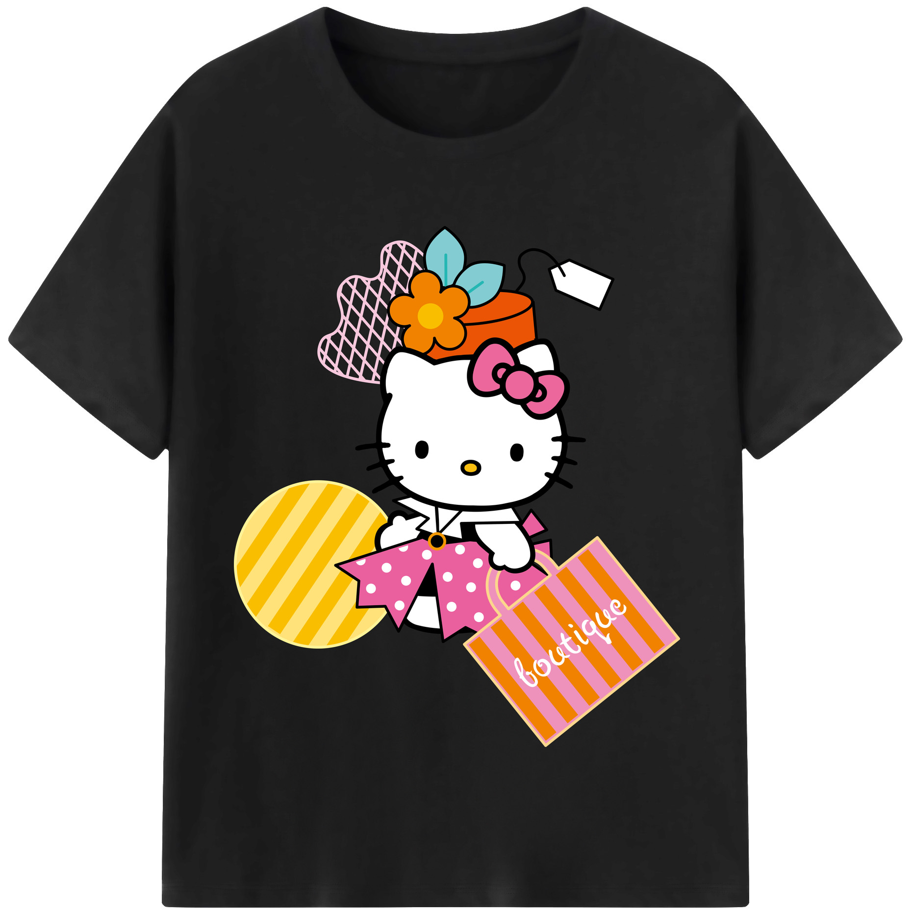 （画像用） Hello Kitty ハローキティ 綿100％半袖Tシャツ（フロントプリント）