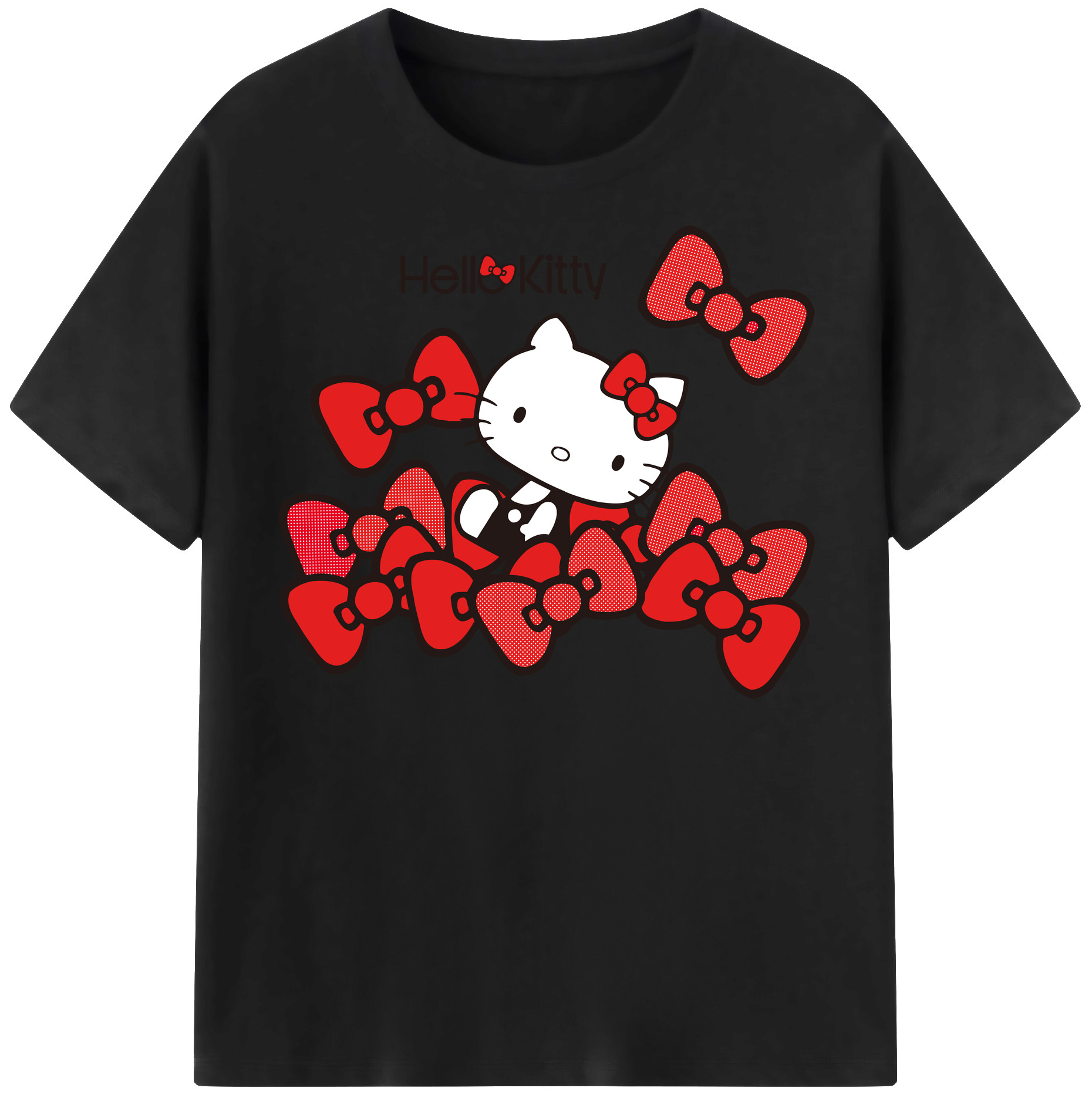（画像用） Hello Kitty ハローキティ 綿100％半袖Tシャツ（フロントプリント）