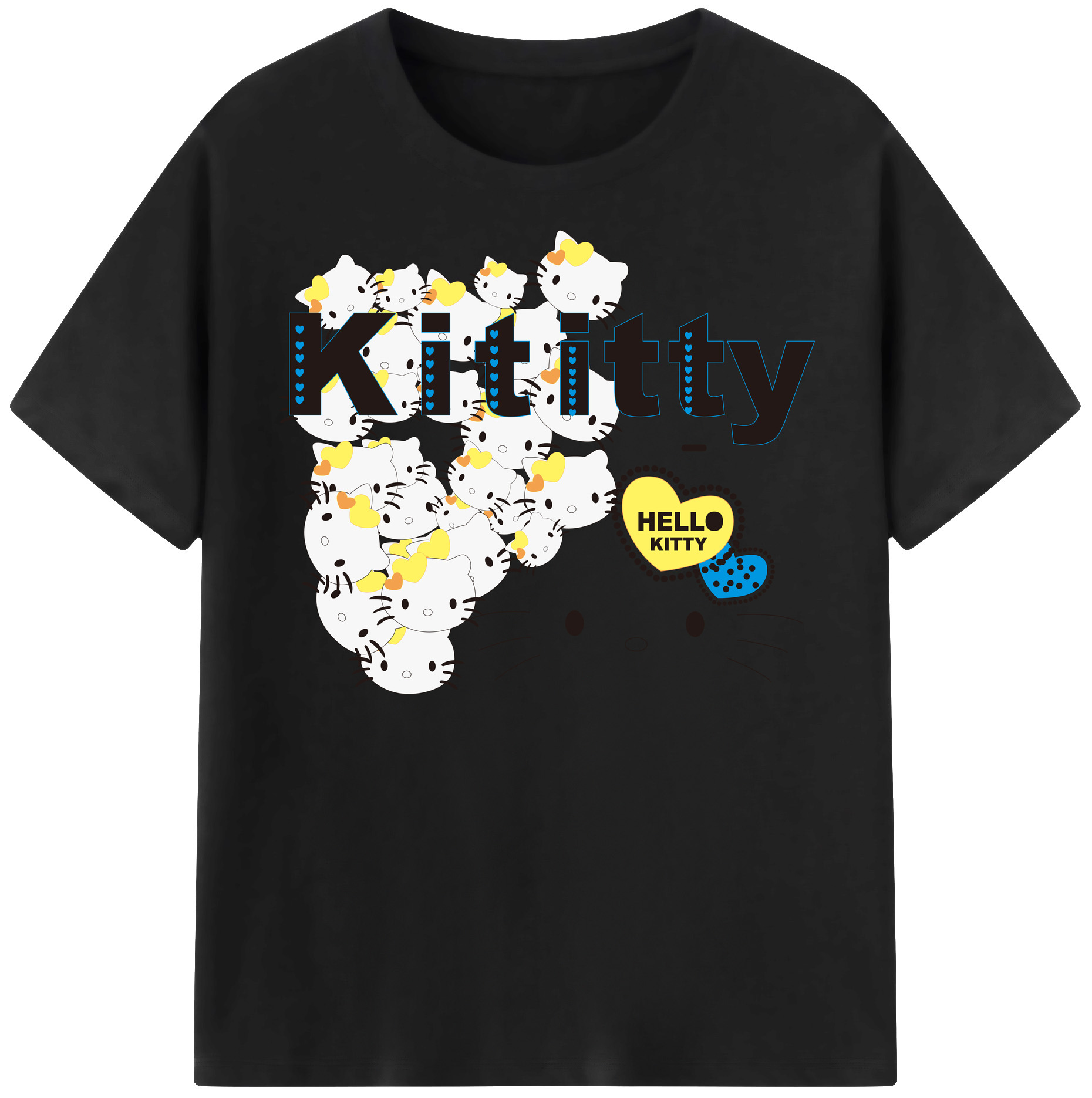 （画像用） Hello Kitty ハローキティ 綿100％半袖Tシャツ（フロントプリント）