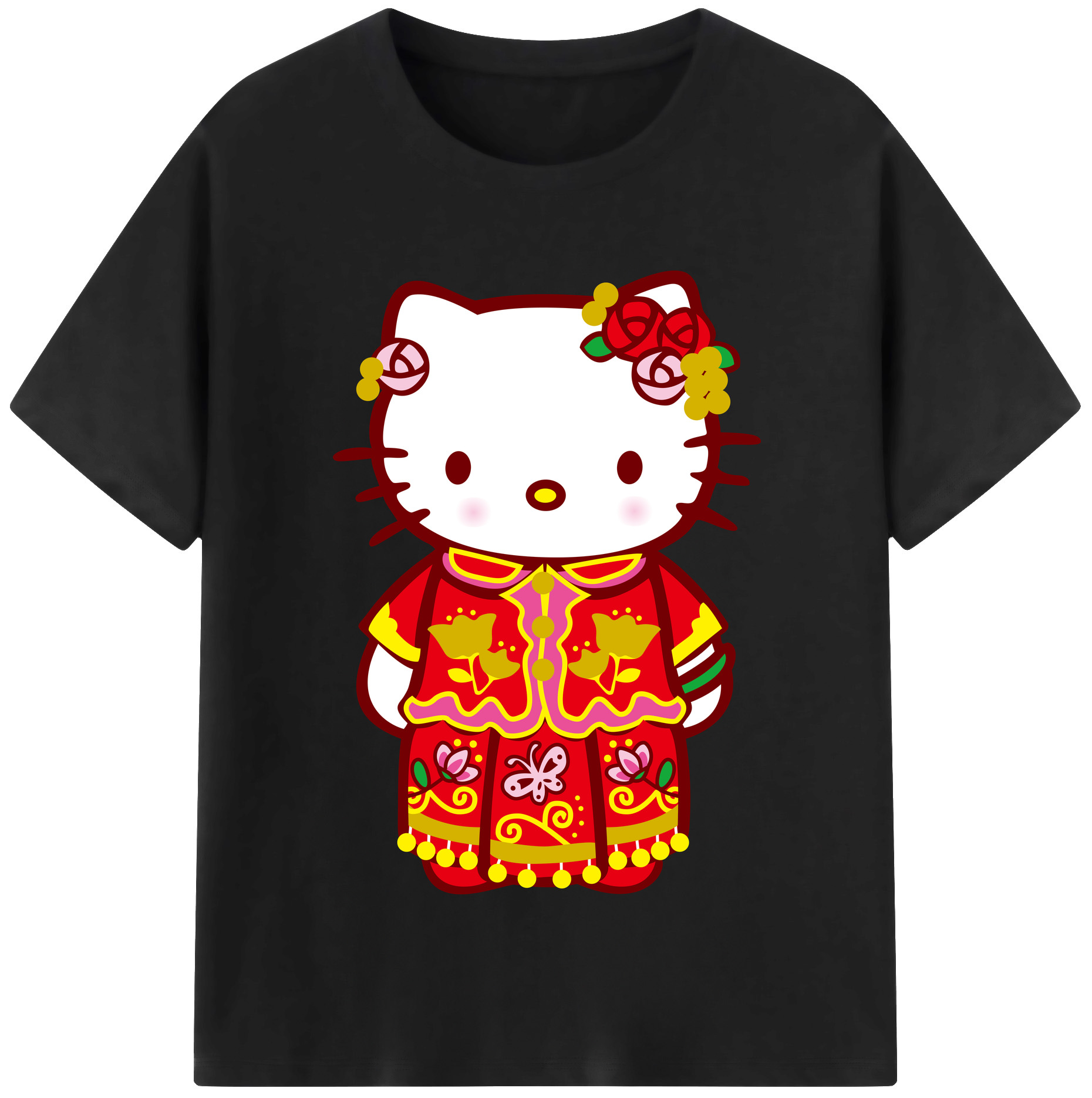 （画像用） Hello Kitty ハローキティ 綿100％半袖Tシャツ（フロントプリント）