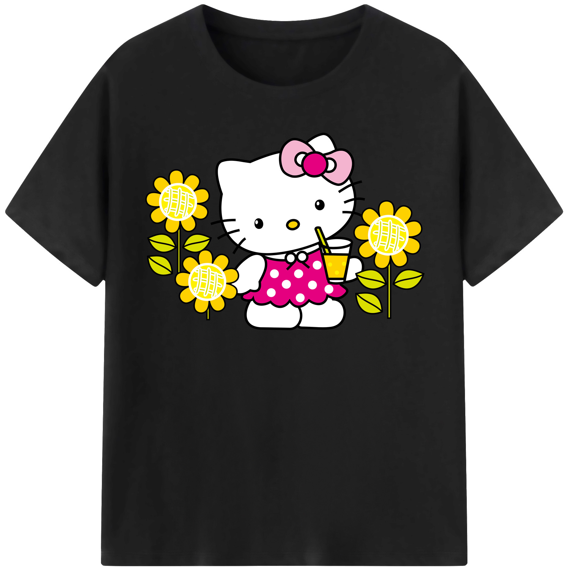 （画像用） Hello Kitty ハローキティ 綿100％半袖Tシャツ（フロントプリント）