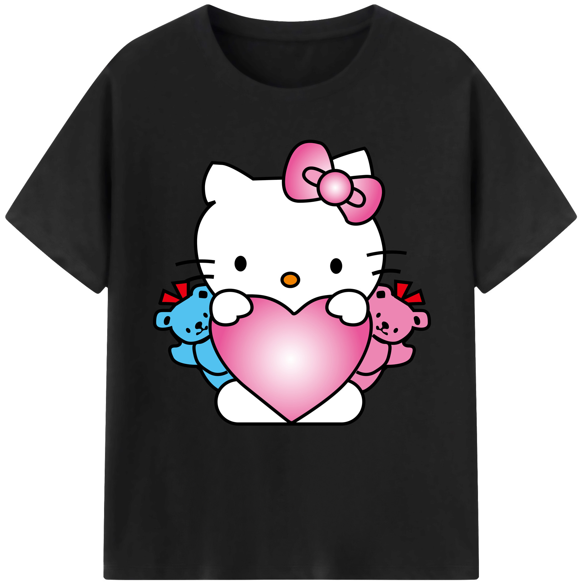 （画像用） Hello Kitty ハローキティ 綿100％半袖Tシャツ（フロントプリント）