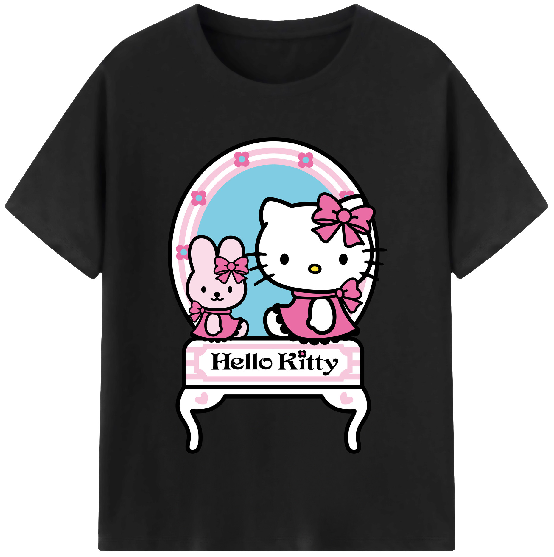 （画像用） Hello Kitty ハローキティ 綿100％半袖Tシャツ（フロントプリント）