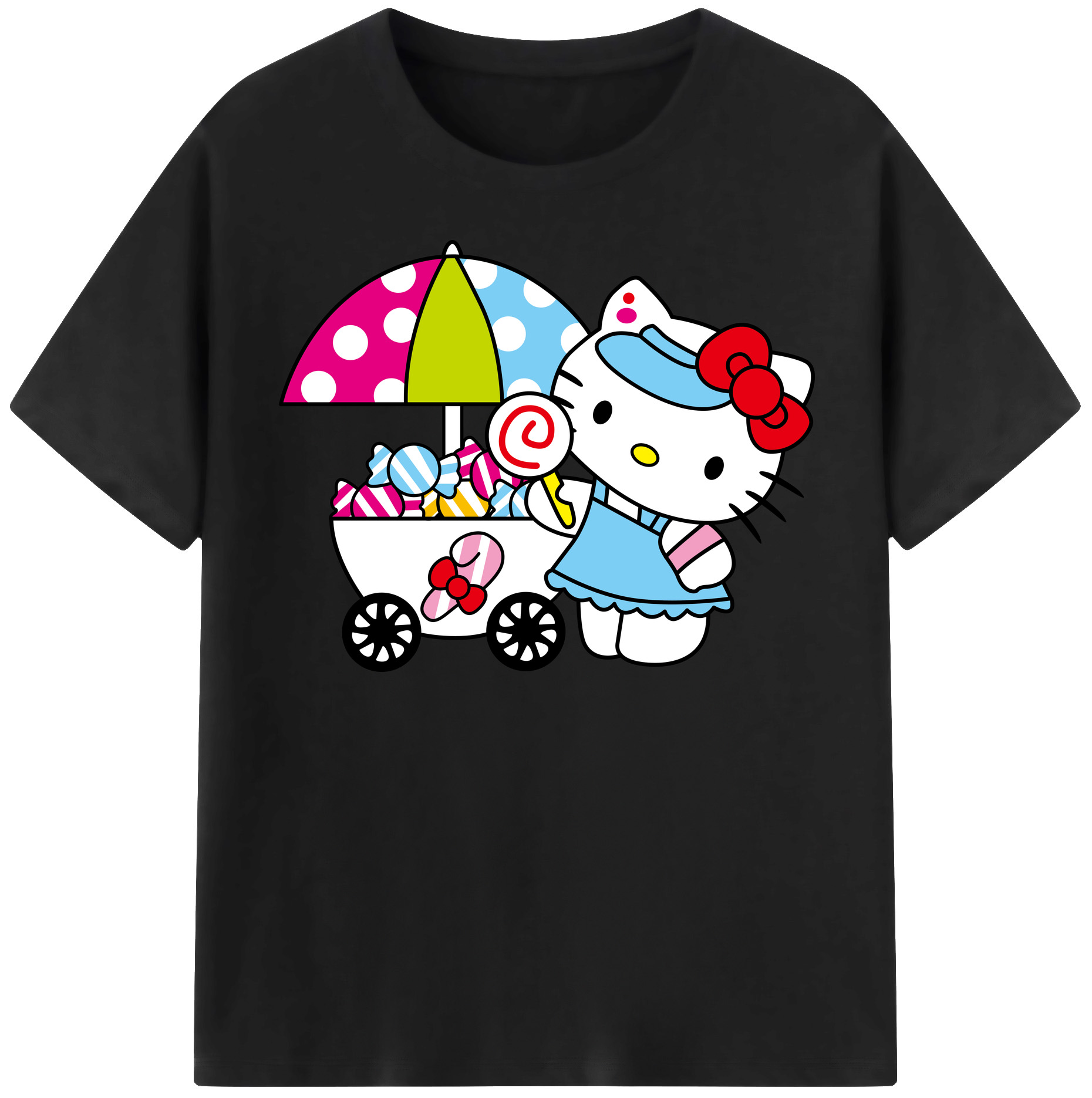 （画像用） Hello Kitty ハローキティ 綿100％半袖Tシャツ（フロントプリント）