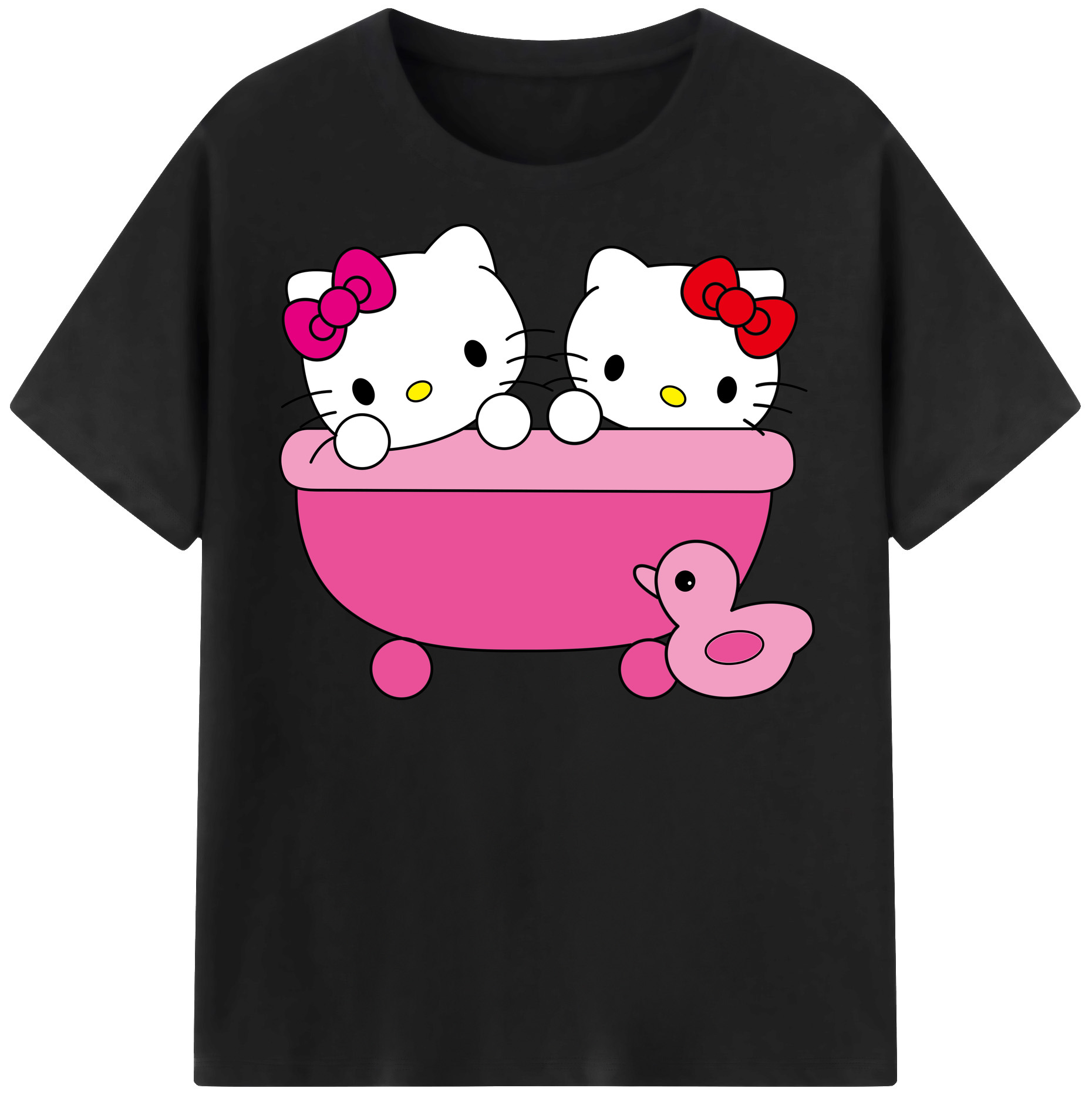 （画像用） Hello Kitty ハローキティ 綿100％半袖Tシャツ（フロントプリント）