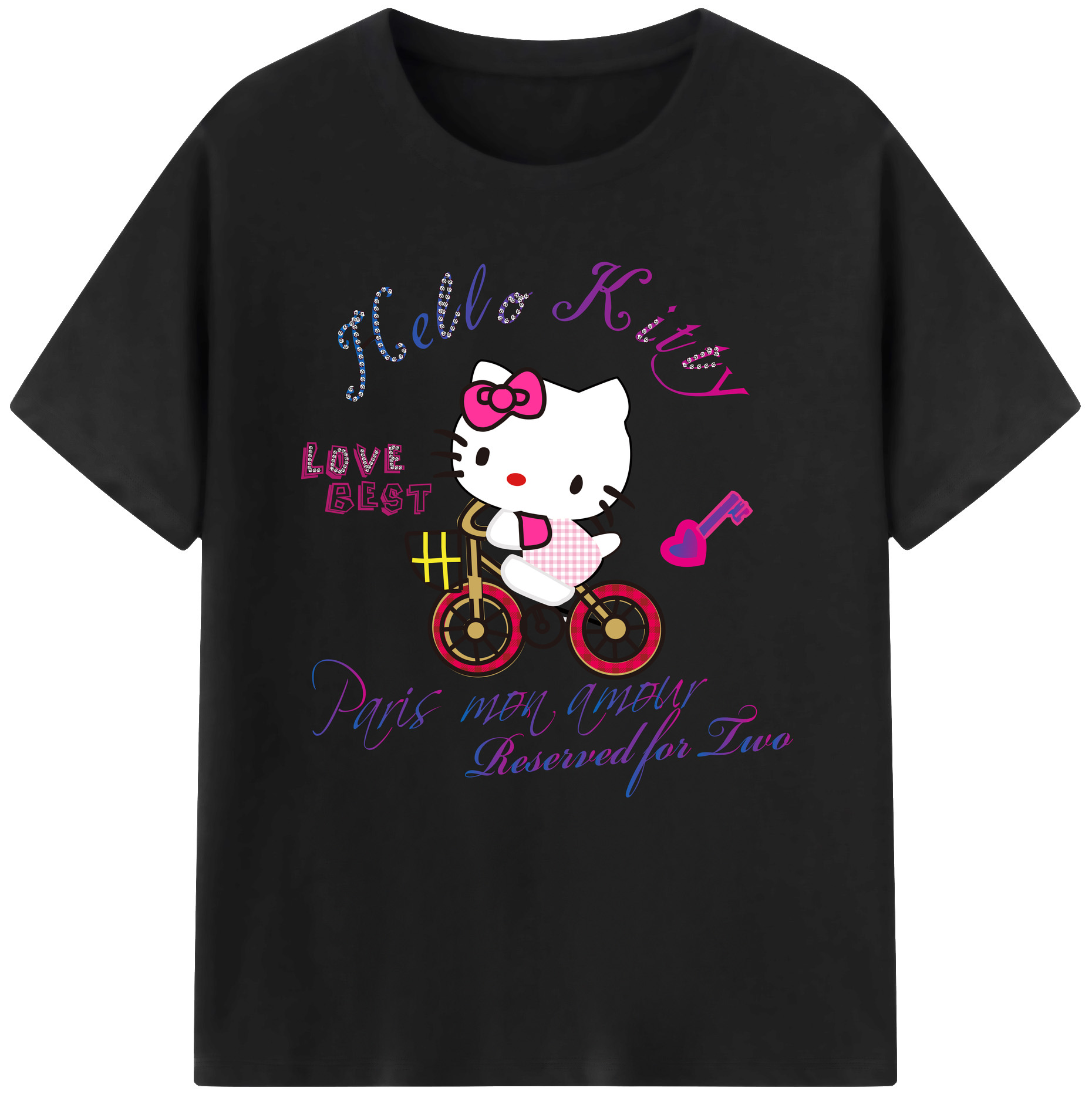 （画像用） Hello Kitty ハローキティ 綿100％半袖Tシャツ（フロントプリント）