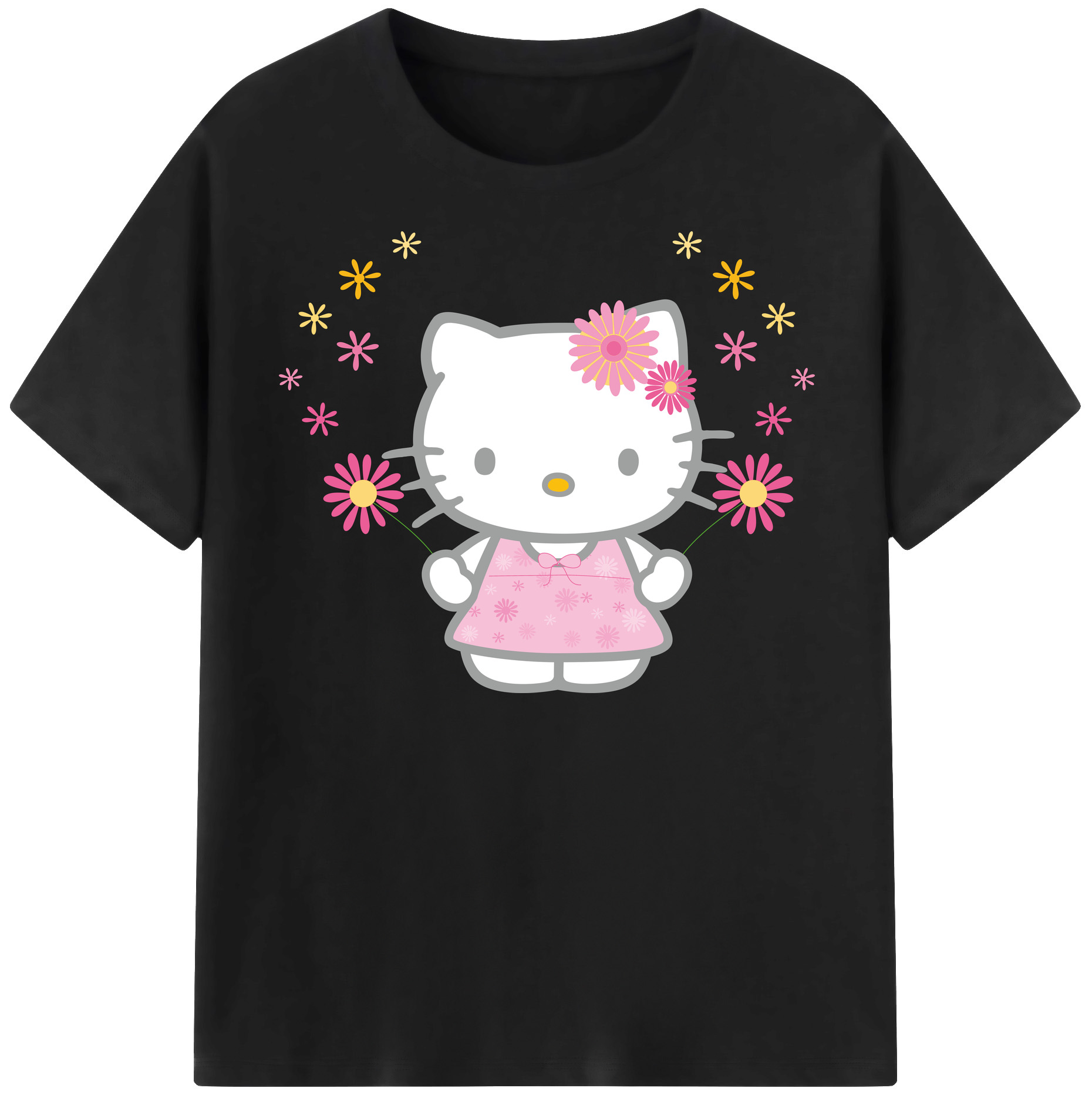 （画像用） Hello Kitty ハローキティ 綿100％半袖Tシャツ（フロントプリント）