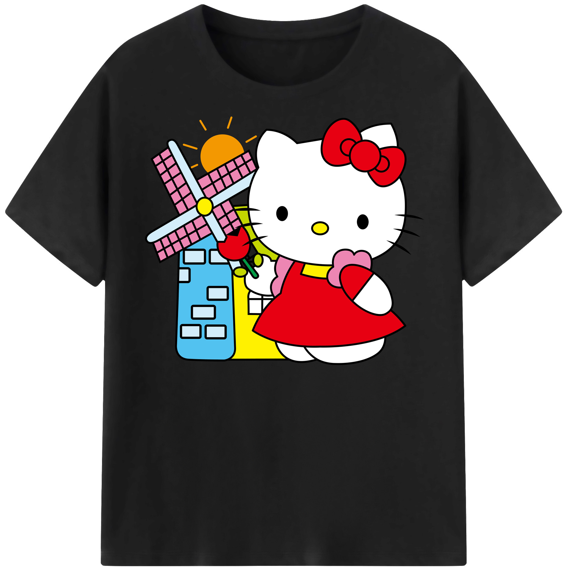 （画像用） Hello Kitty ハローキティ 綿100％半袖Tシャツ（フロントプリント）
