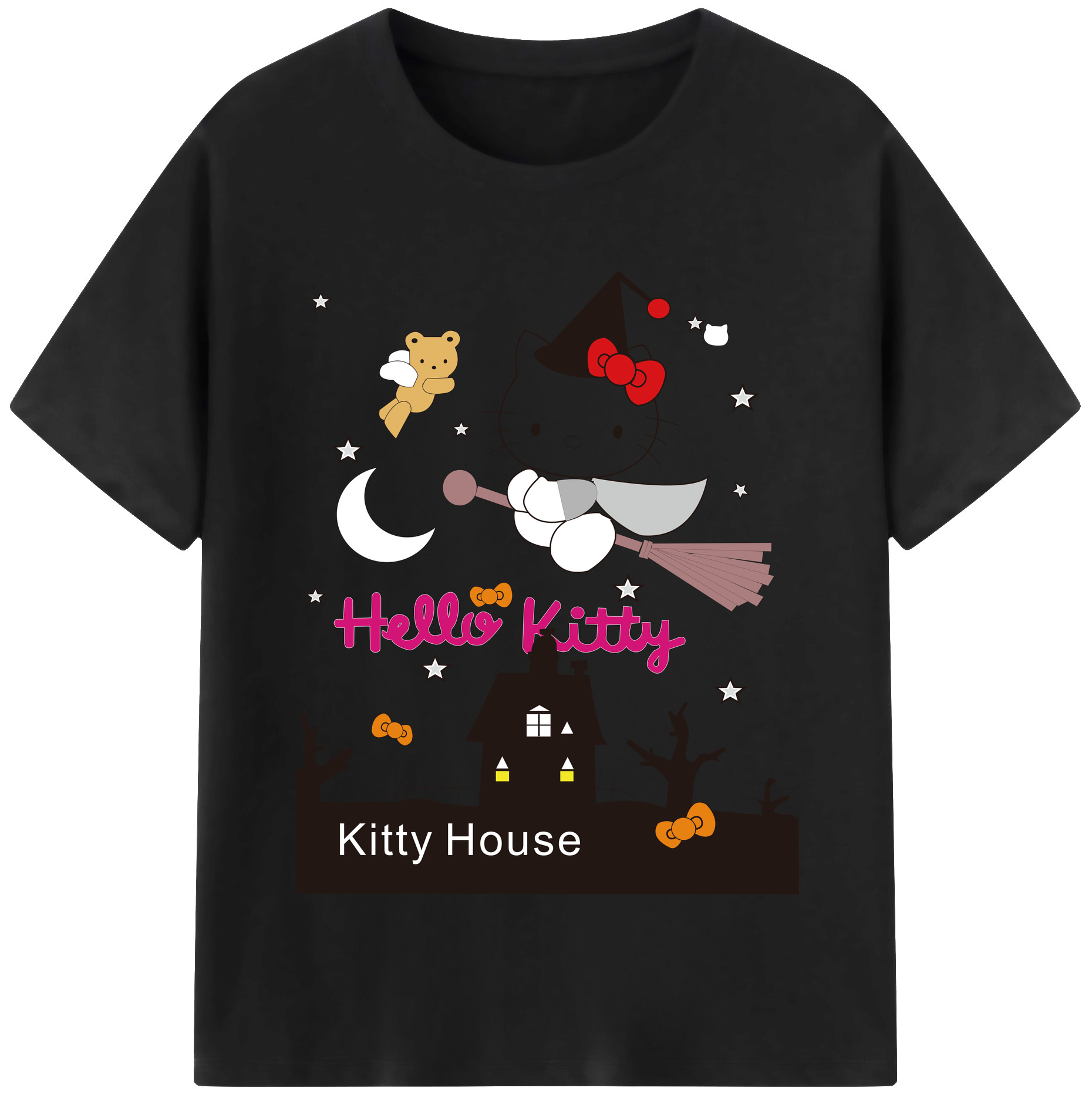 （画像用） Hello Kitty ハローキティ 綿100％半袖Tシャツ（フロントプリント）
