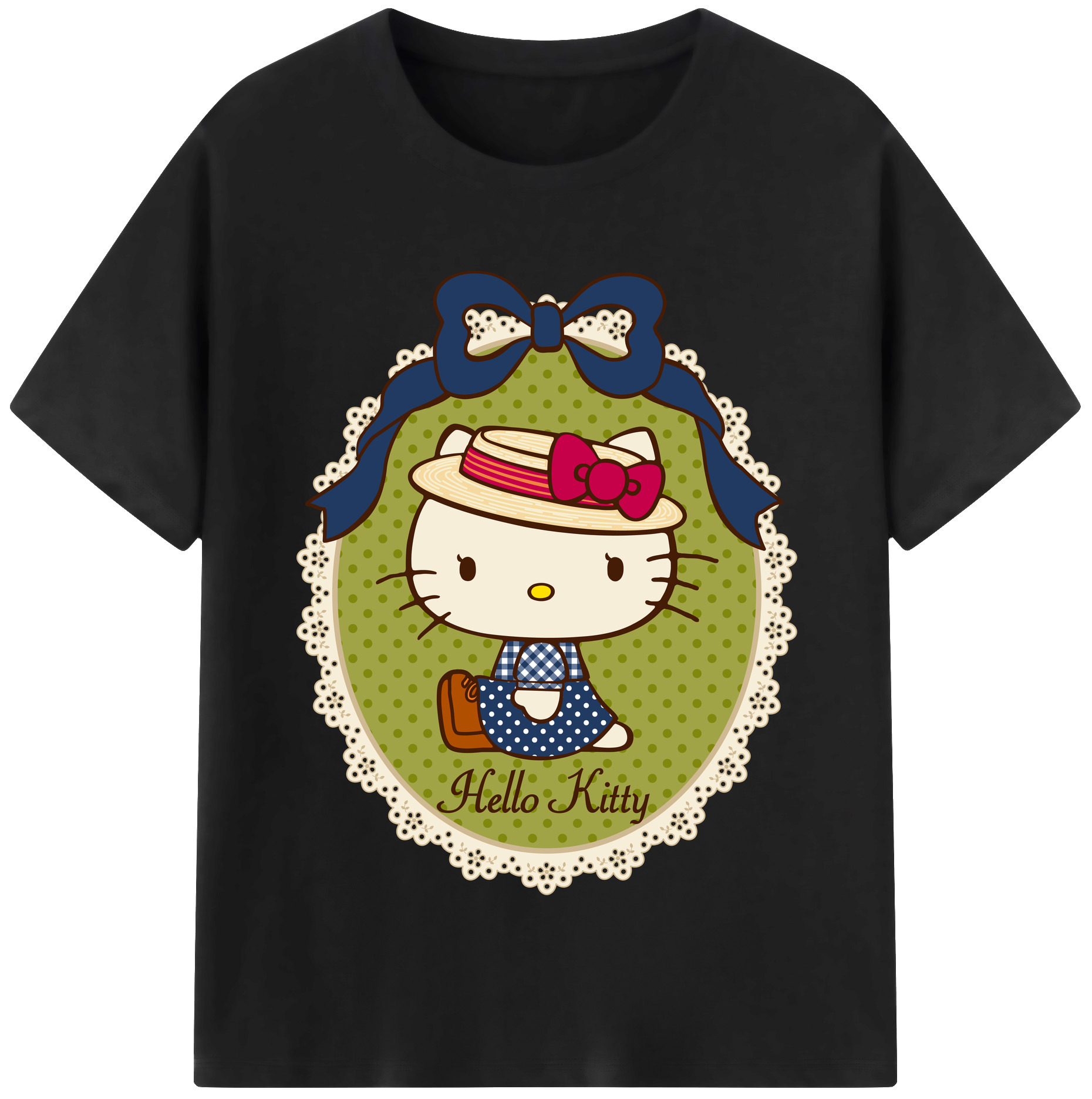 （画像用） Hello Kitty ハローキティ 綿100％半袖Tシャツ（フロントプリント）