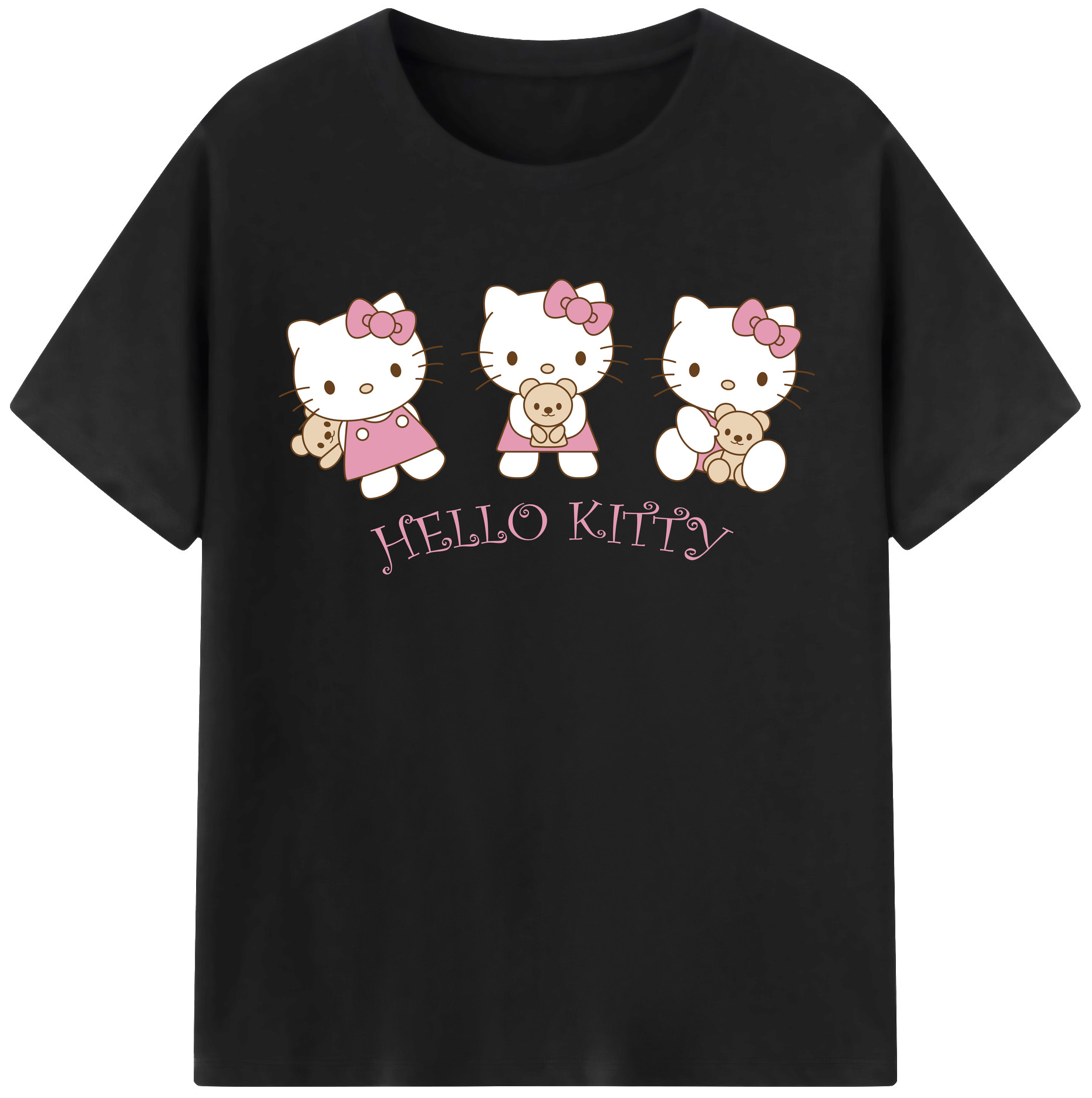 （画像用） Hello Kitty ハローキティ 綿100％半袖Tシャツ（フロントプリント）