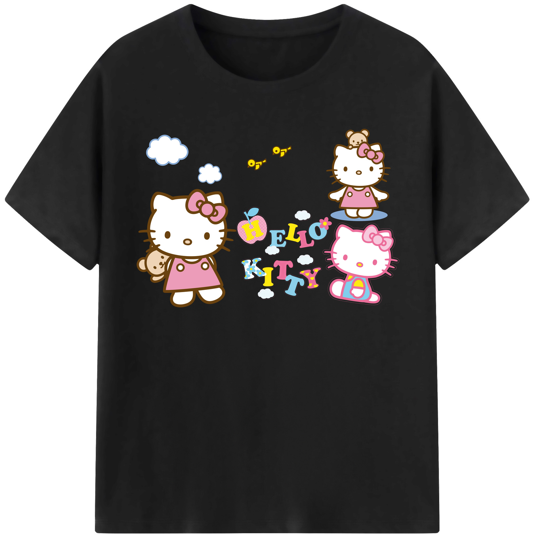 （画像用） Hello Kitty ハローキティ 綿100％半袖Tシャツ（フロントプリント）