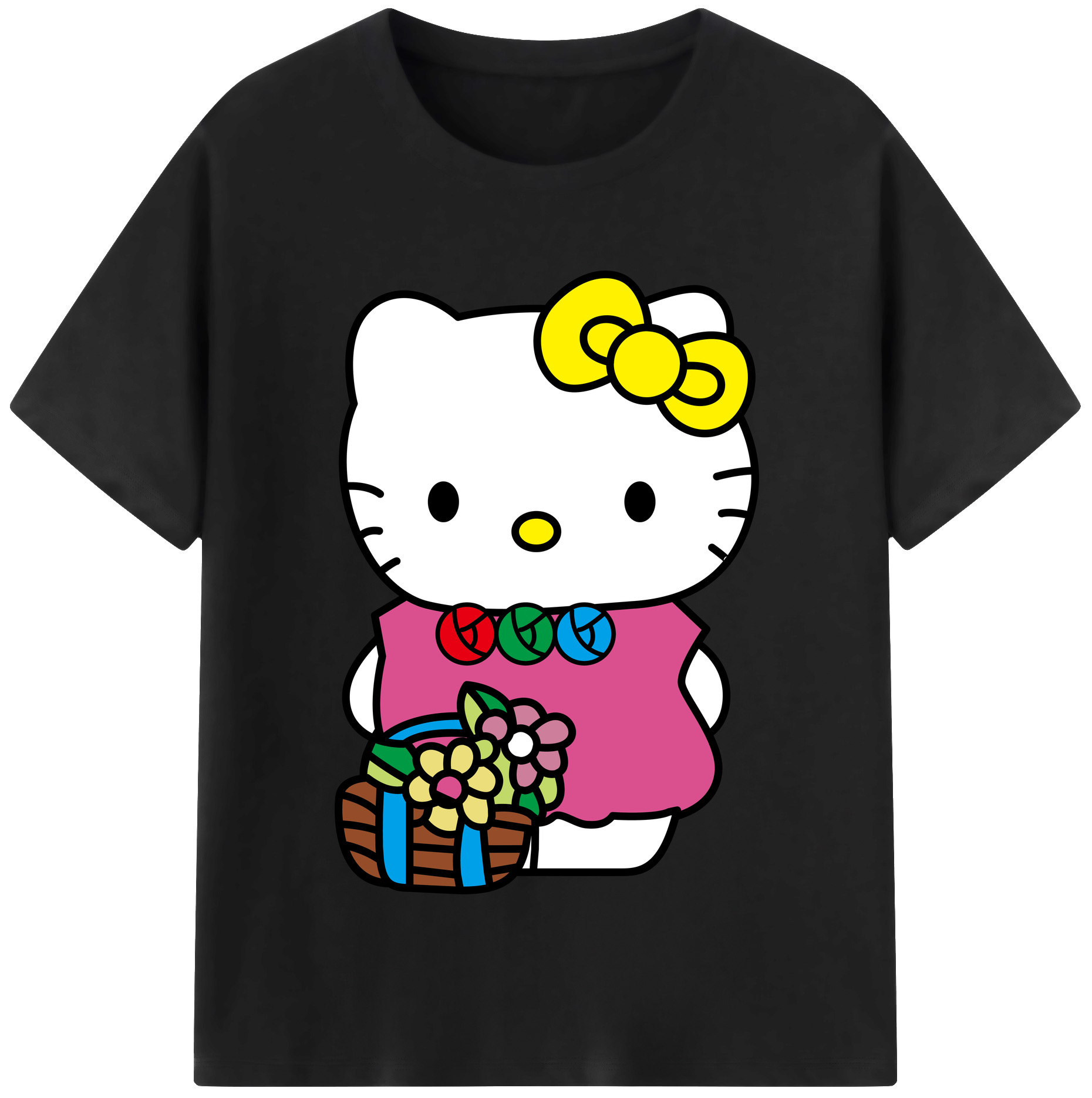 （画像用） Hello Kitty ハローキティ 綿100％半袖Tシャツ（フロントプリント）