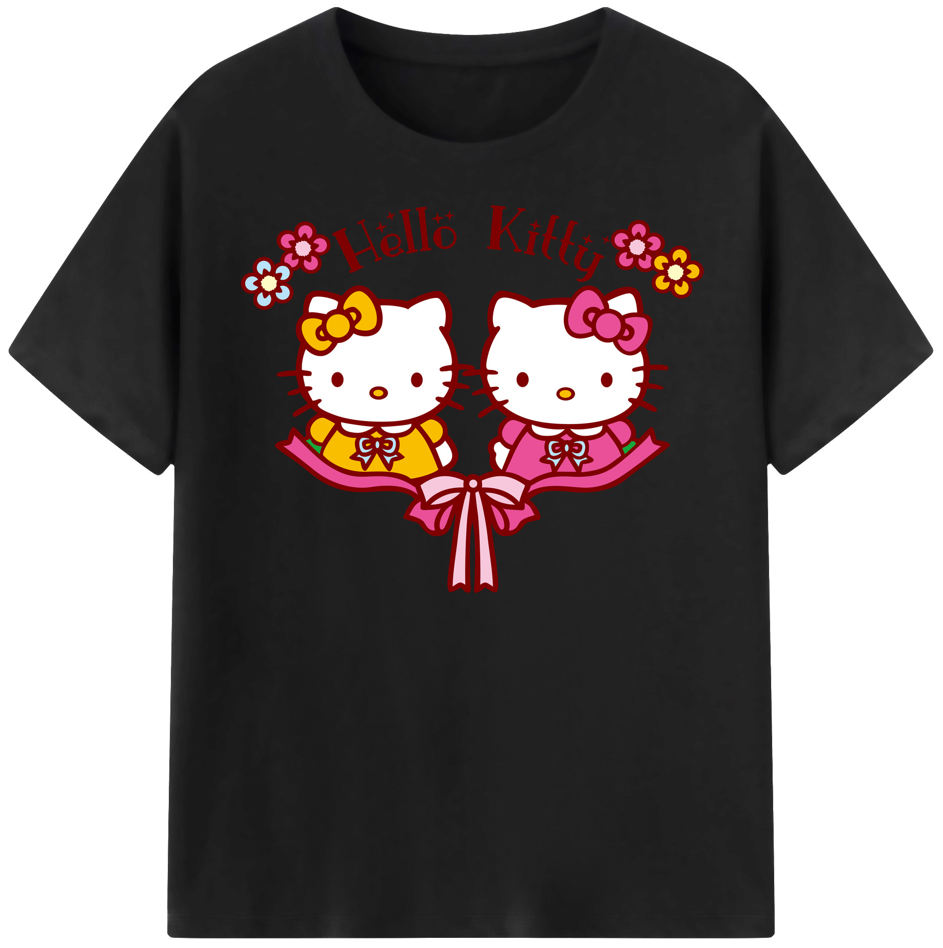 （画像用） Hello Kitty ハローキティ 綿100％半袖Tシャツ（フロントプリント）