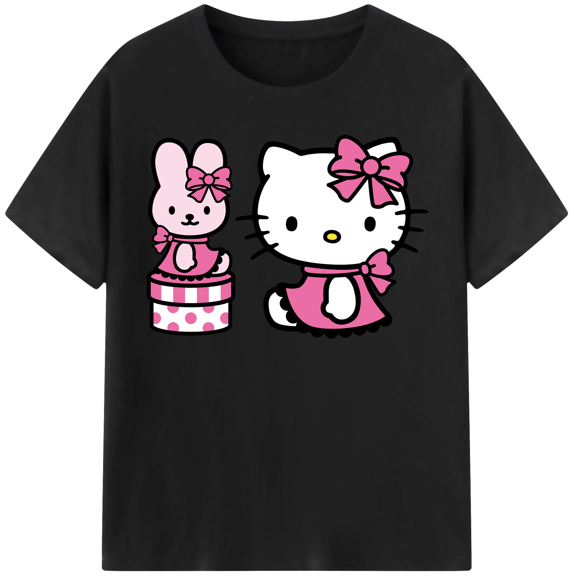 （画像用） Hello Kitty ハローキティ 綿100％半袖Tシャツ（フロントプリント）