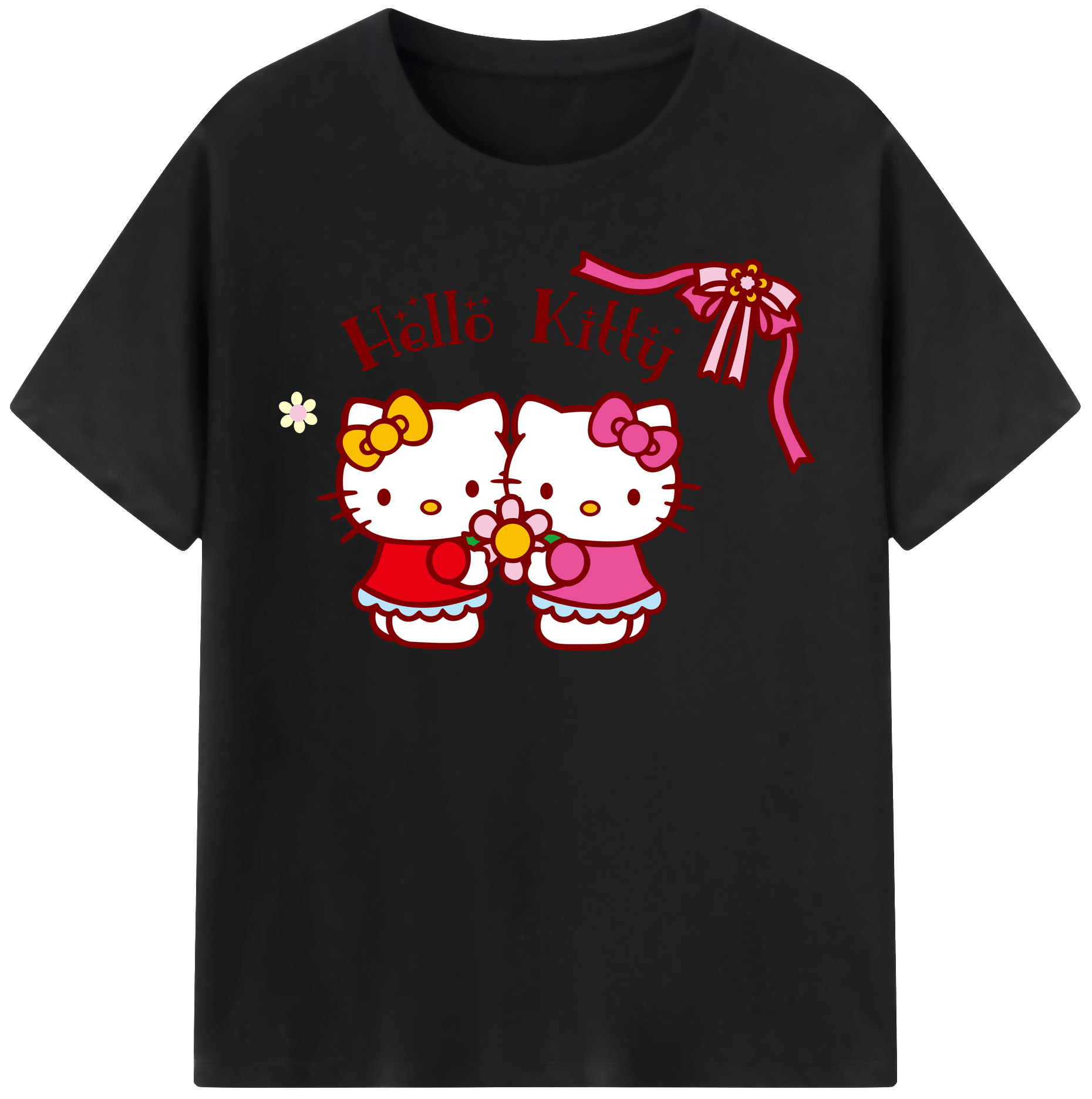 （画像用） Hello Kitty ハローキティ 綿100％半袖Tシャツ（フロントプリント）